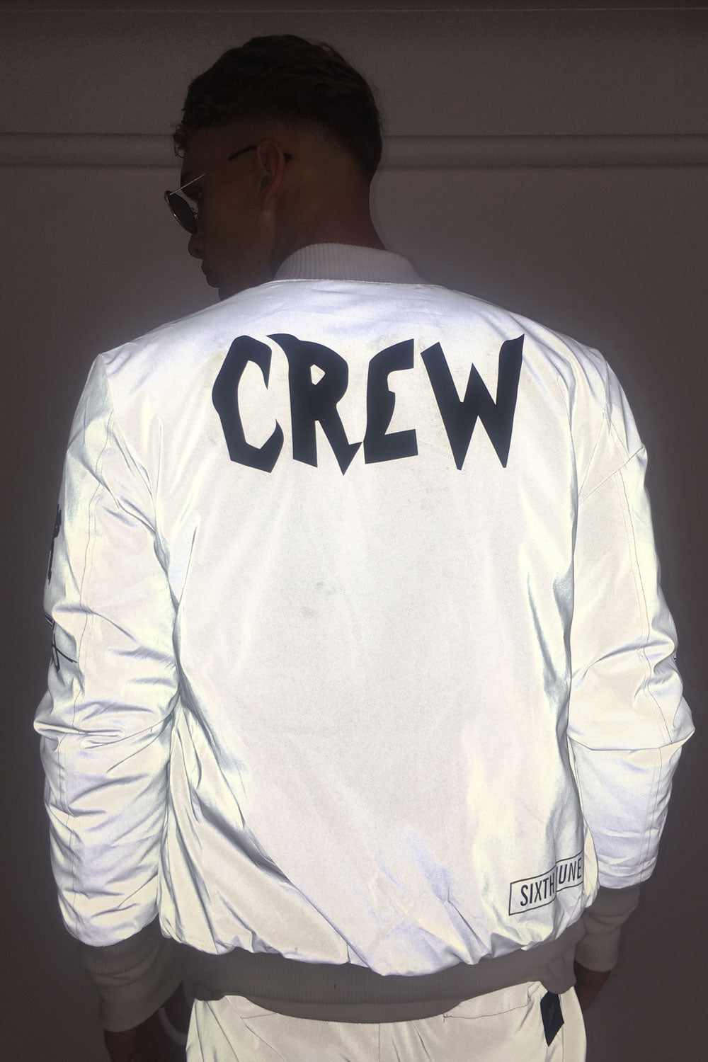 Sixth June - Bomber réfléchissant Crew blanc