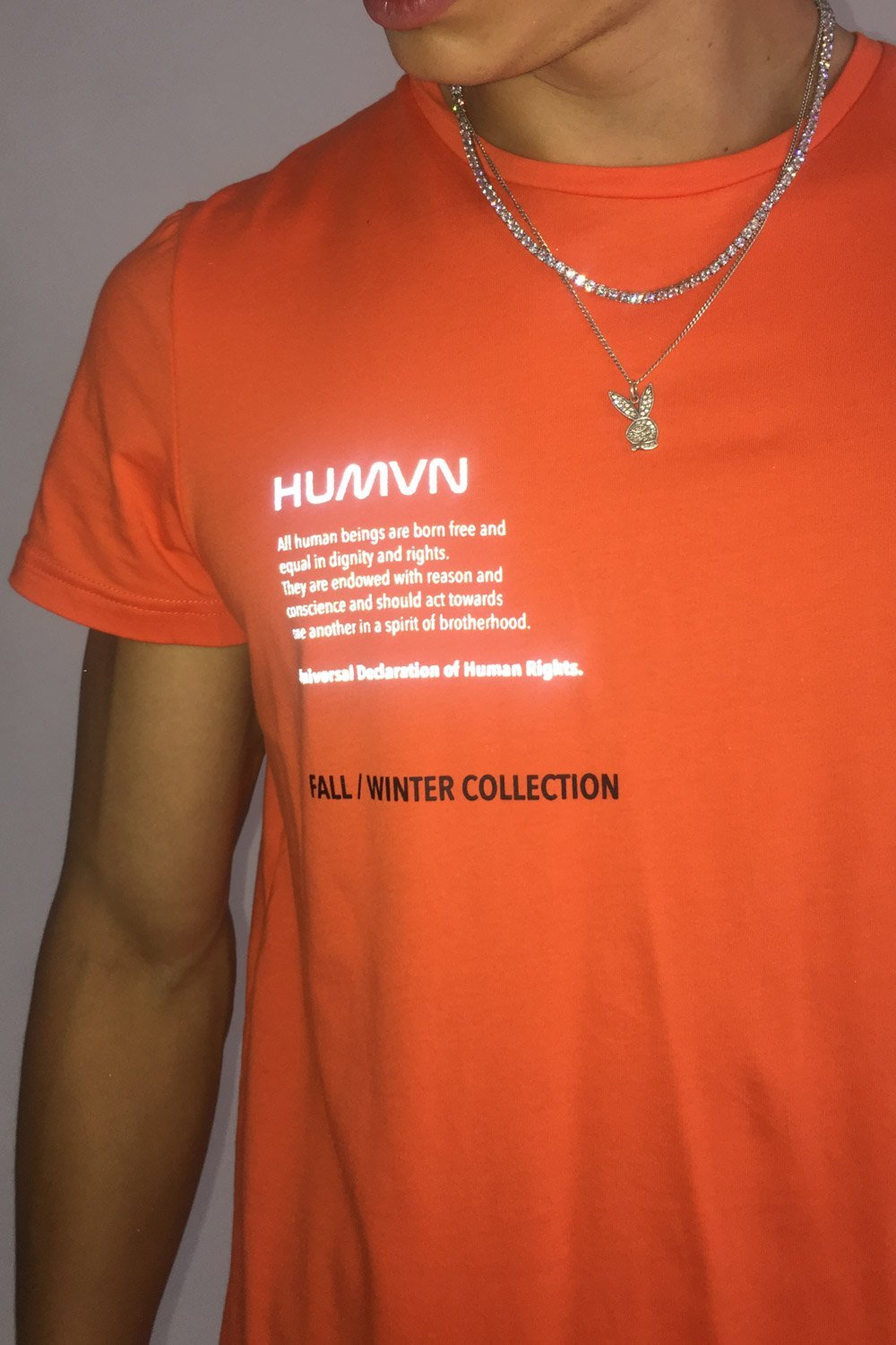 Sixth June - T-shirt poche dos réfléchissant orange