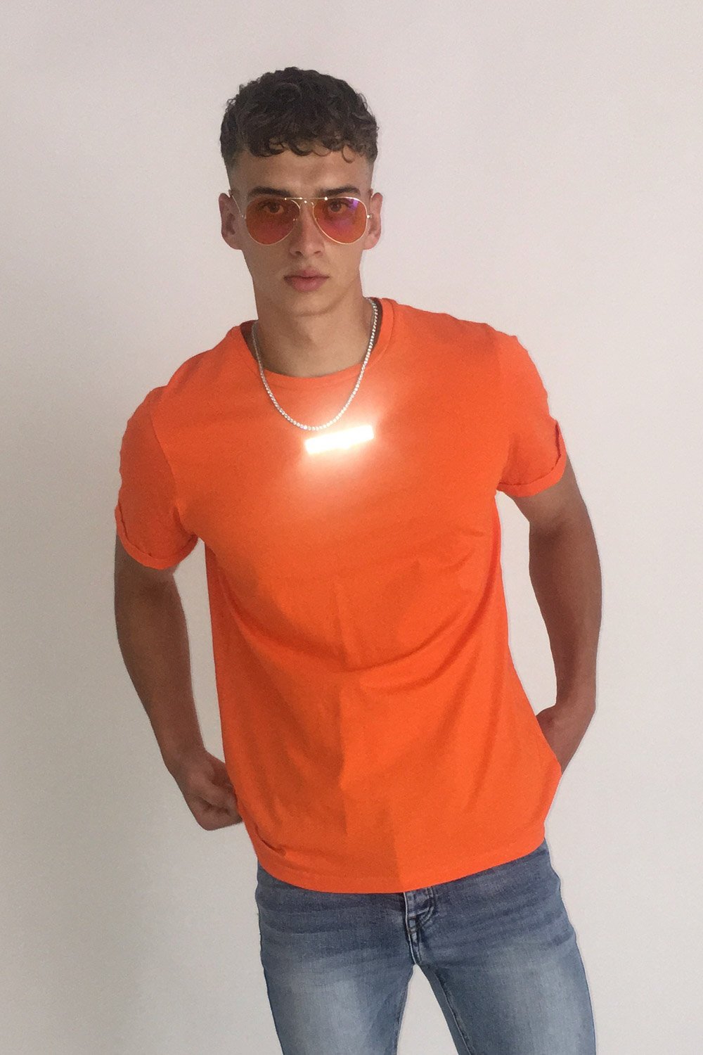 Sixth June - T-shirt logo réfléchissant arrière orange