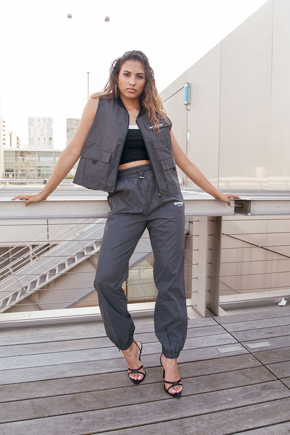 Sixth June - Jogging réfléchissant logo noir