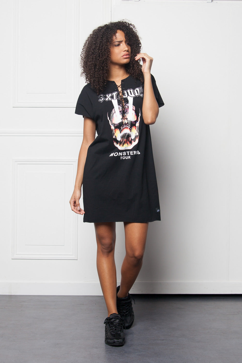 Sixth June - Dress grunge lacing black W2642VDR