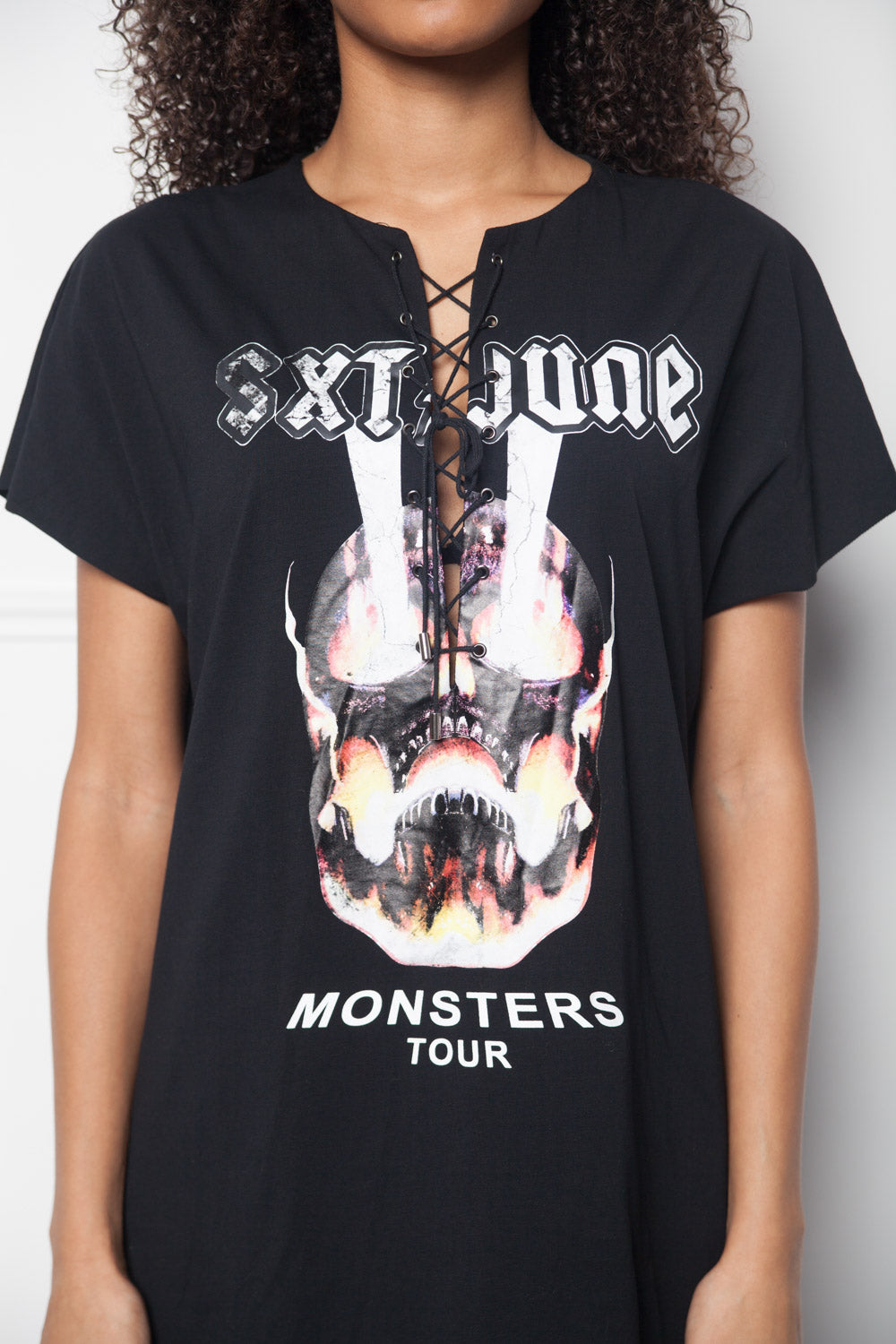 Sixth June - Dress grunge lacing black W2642VDR