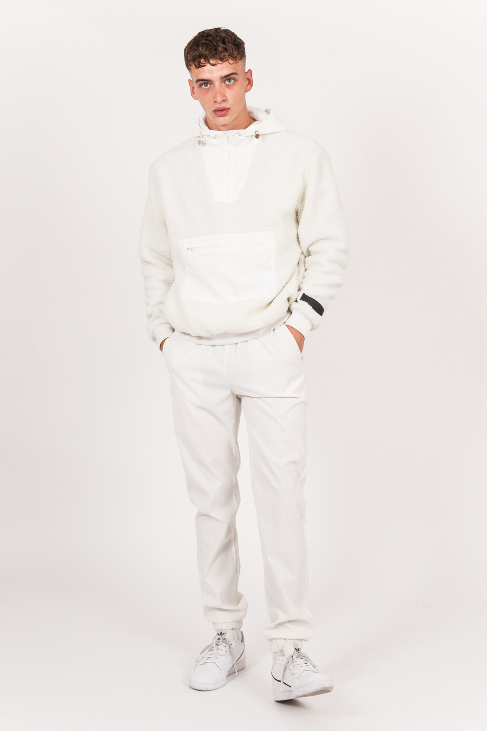 Sixth June - Sweat sherpa poche réfléchissante blanc cassé