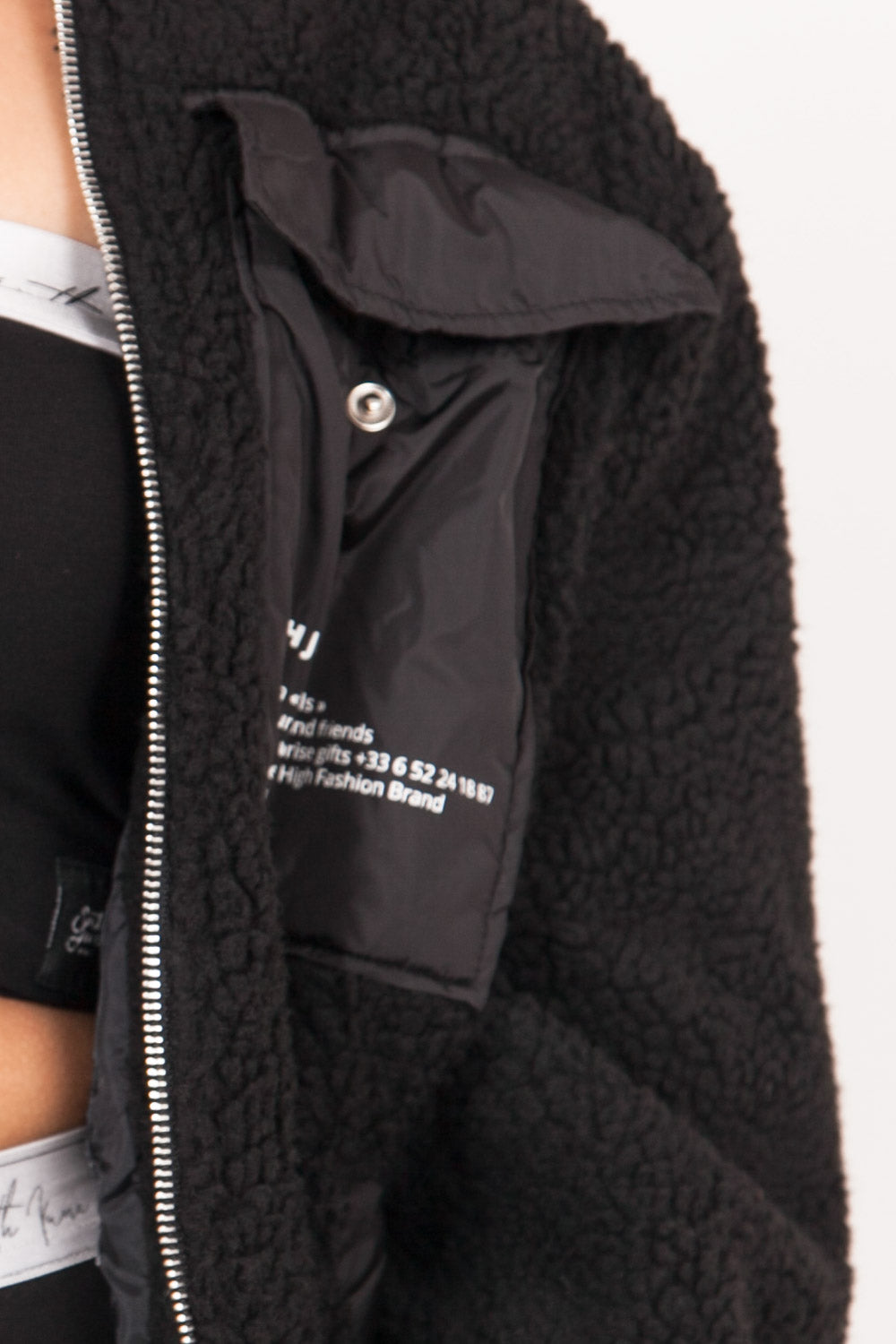 Sixth June - Veste sherpa poche cargo noir