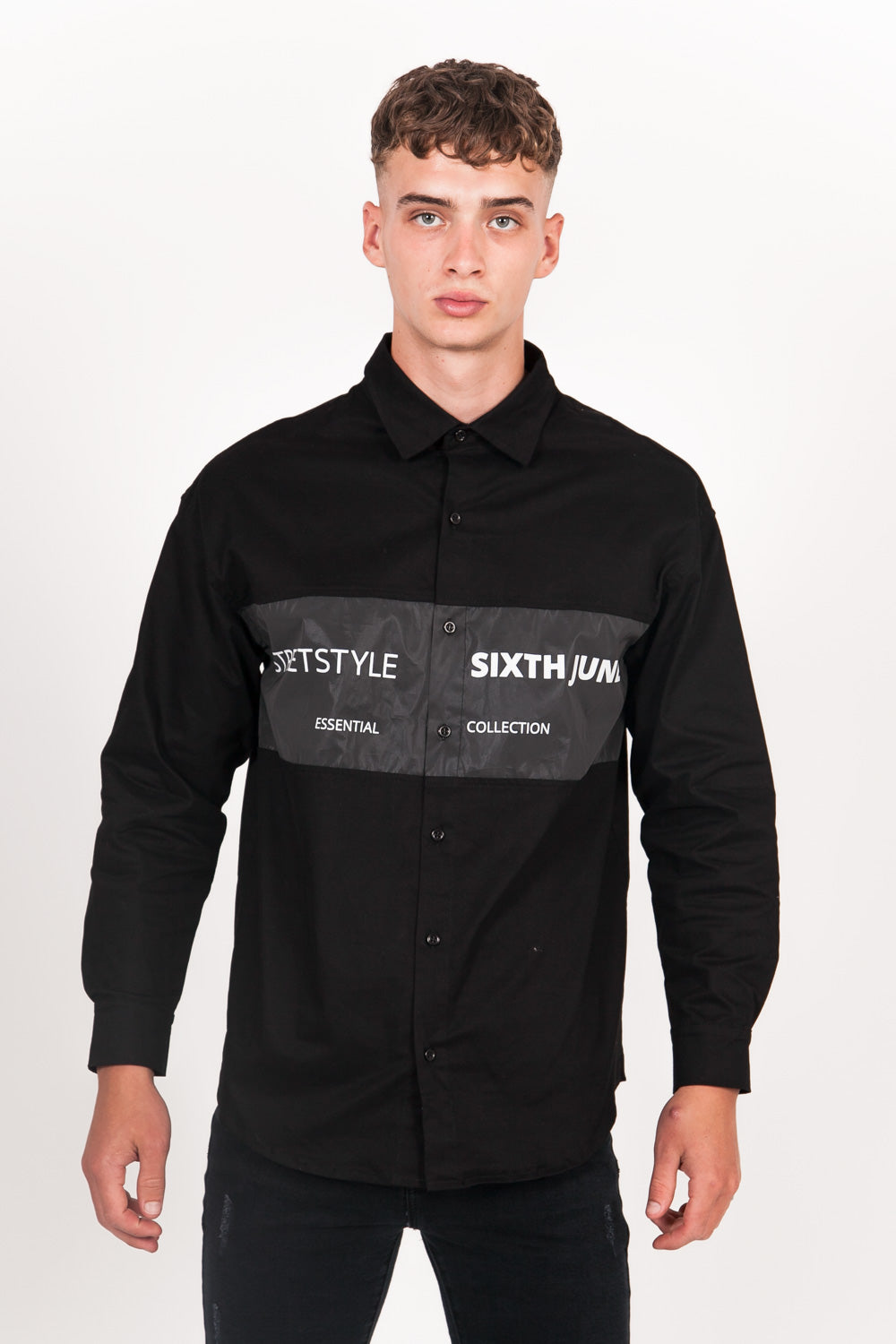 Sixth June - Chemise streetstyle bande réfléchissante noir