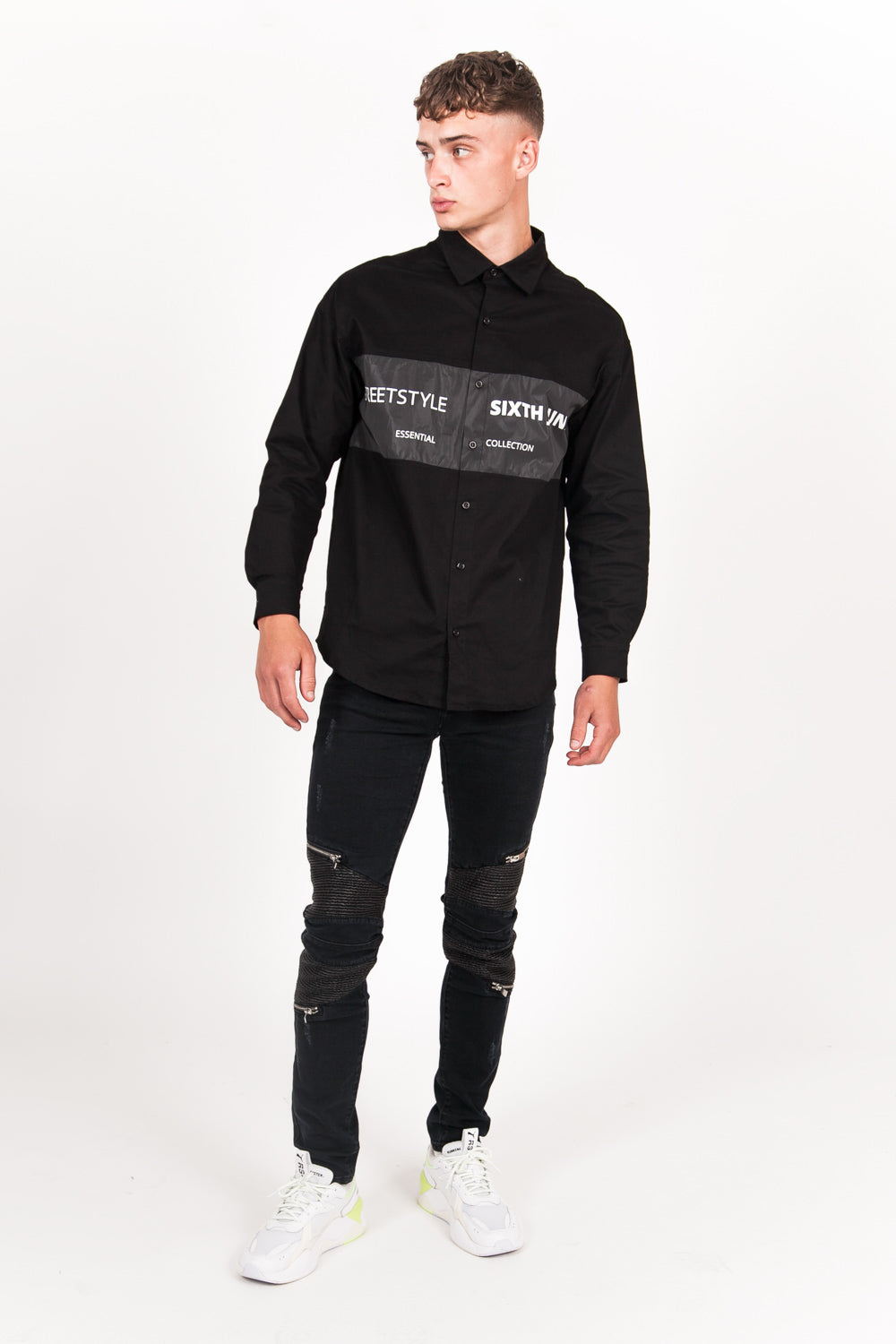 Sixth June - Chemise streetstyle bande réfléchissante noir