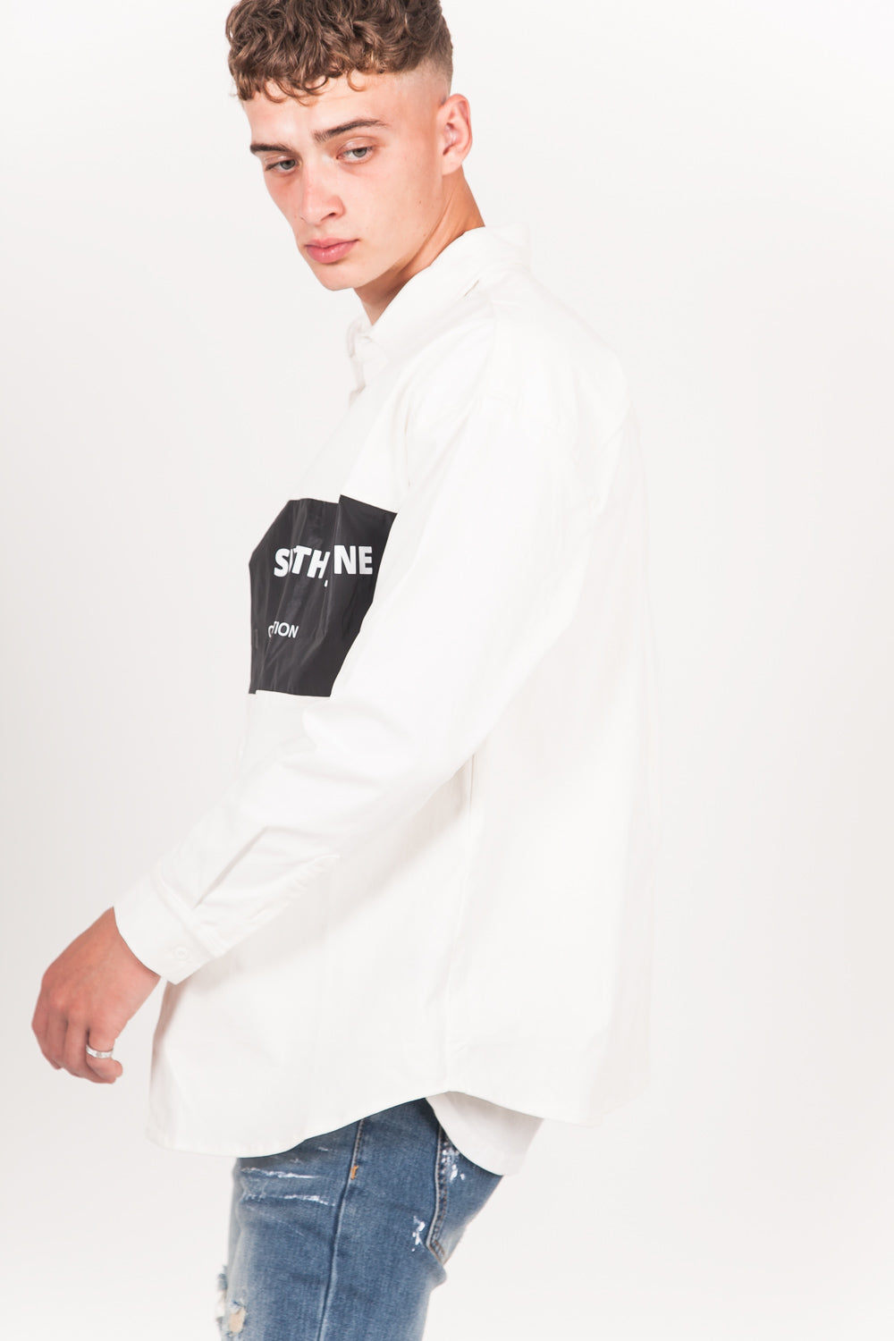 Sixth June - Chemise streetstyle bande réfléchissante blanc