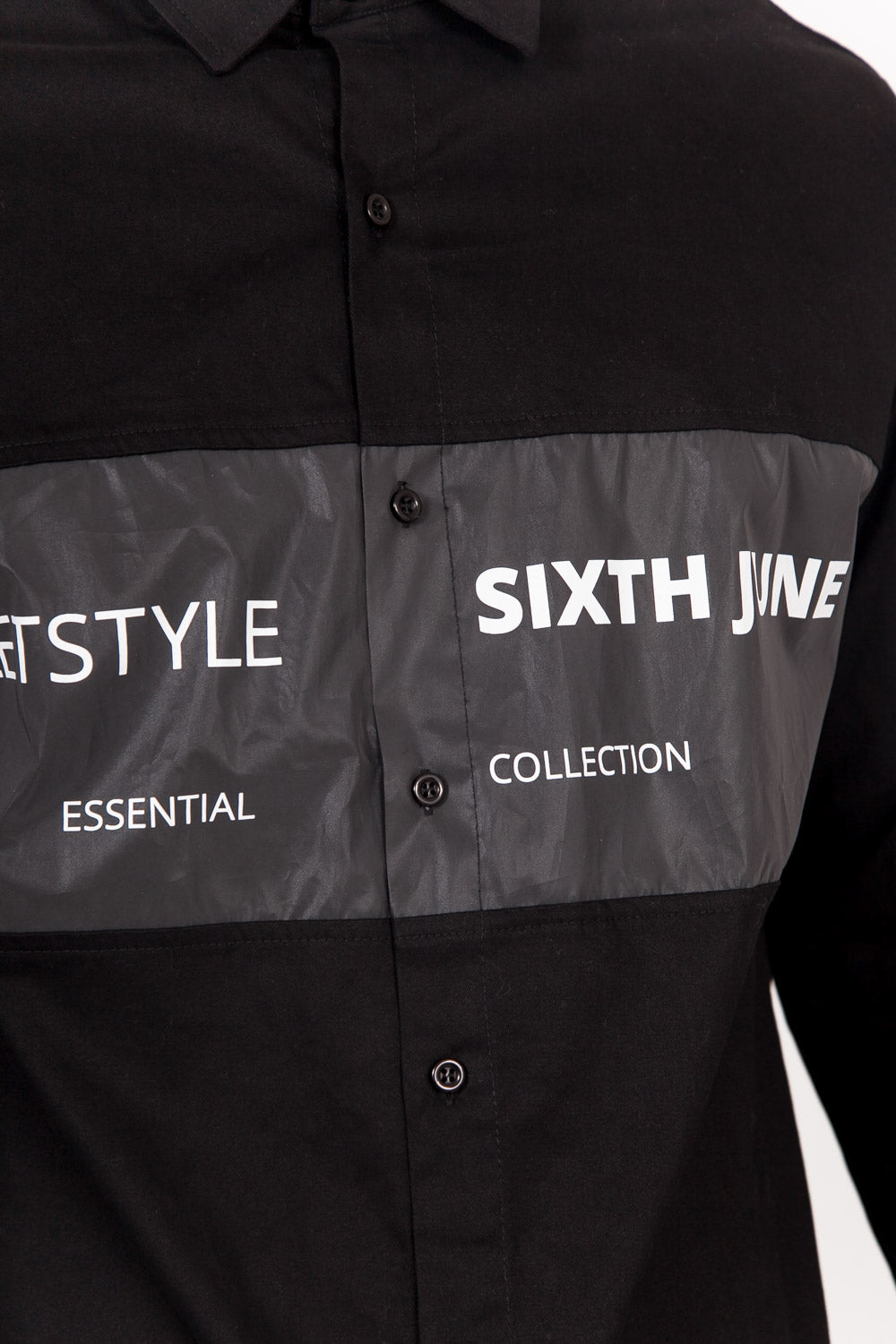 Sixth June - Chemise streetstyle bande réfléchissante noir