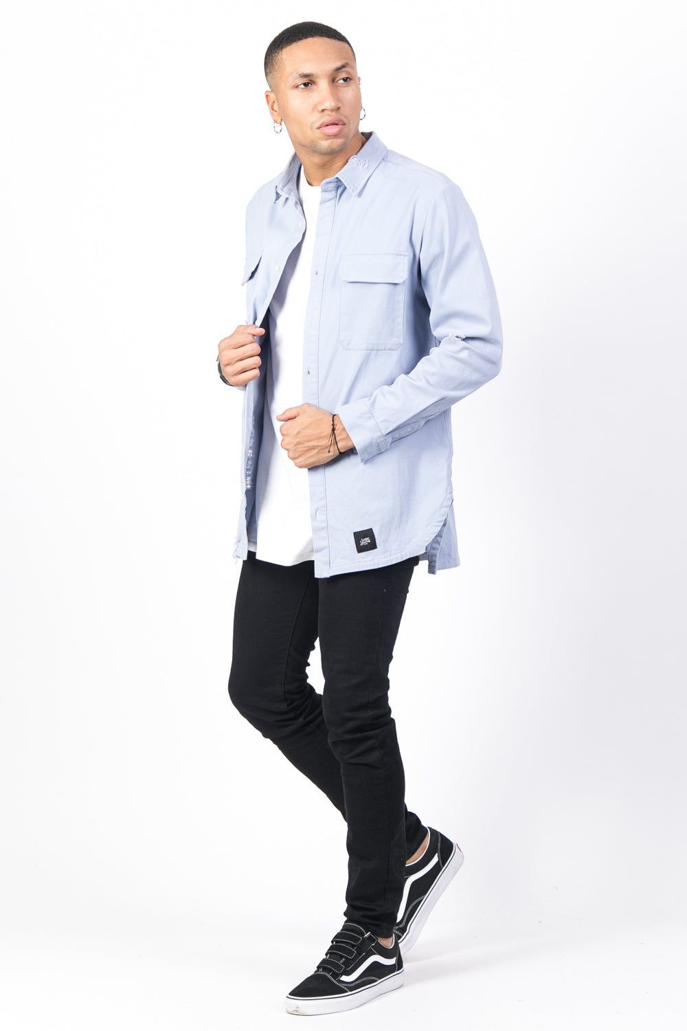 Sixth June - Chemise déchirée poches cargo bleu