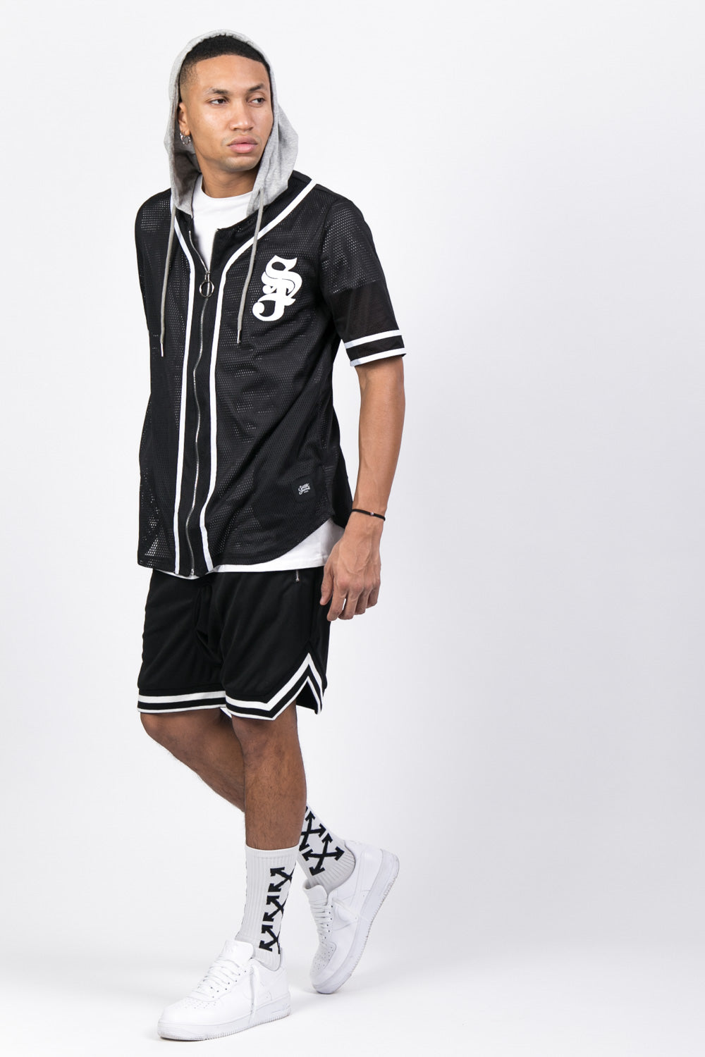 Sixth June - Chemise baseball logo capuche noir