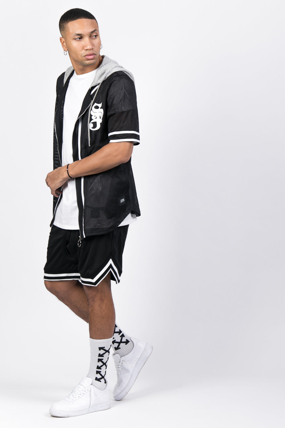 Sixth June - Chemise baseball logo capuche noir