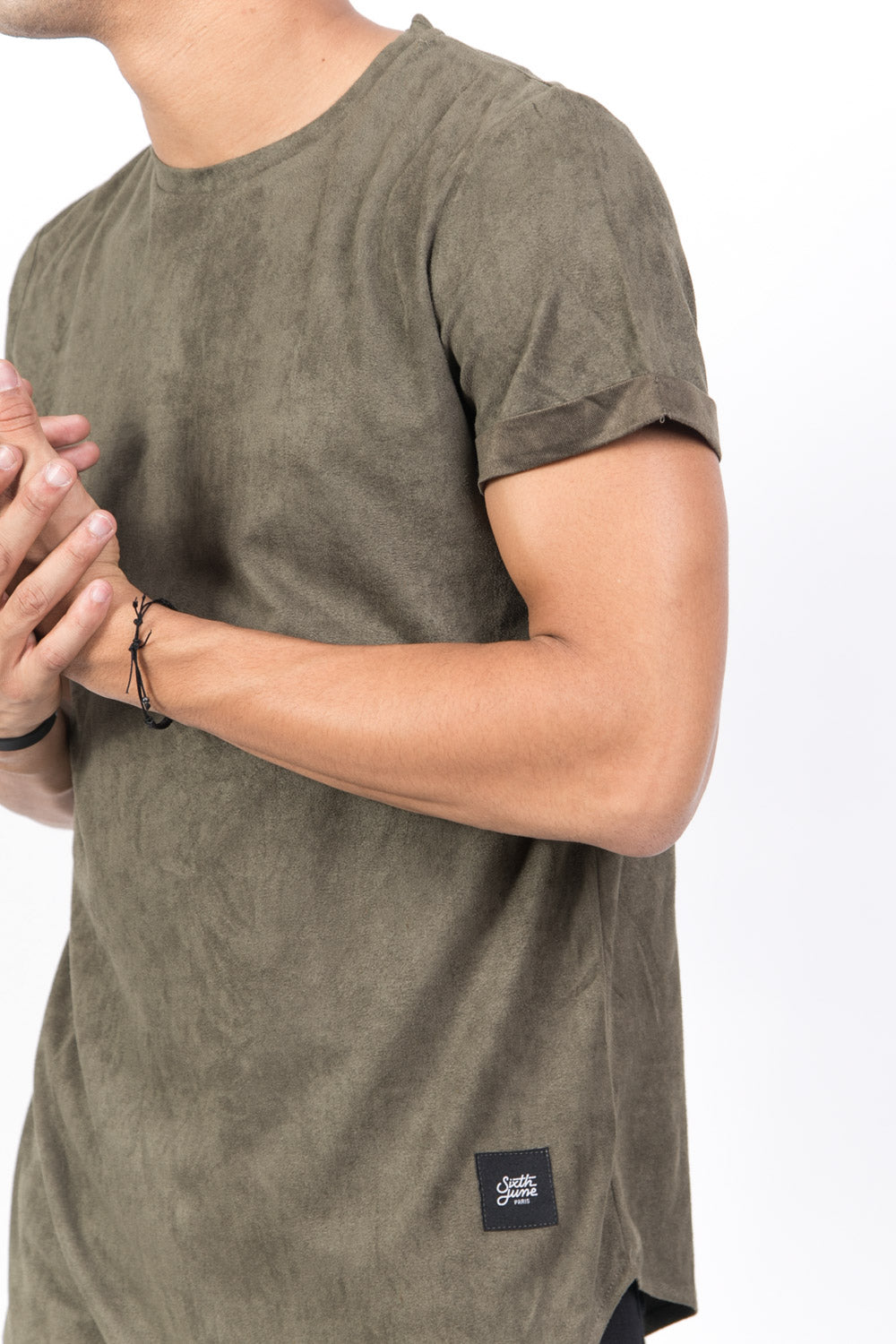 Sixth June - T-shirt pointe suédine kaki