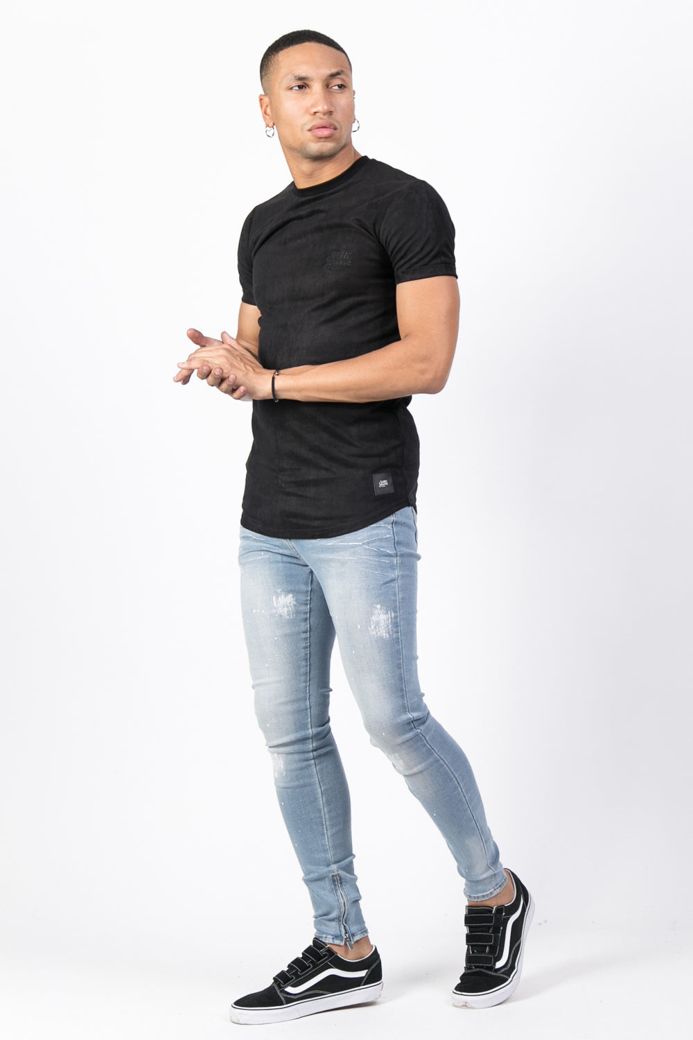 Sixth June - T-shirt suédine moulant noir