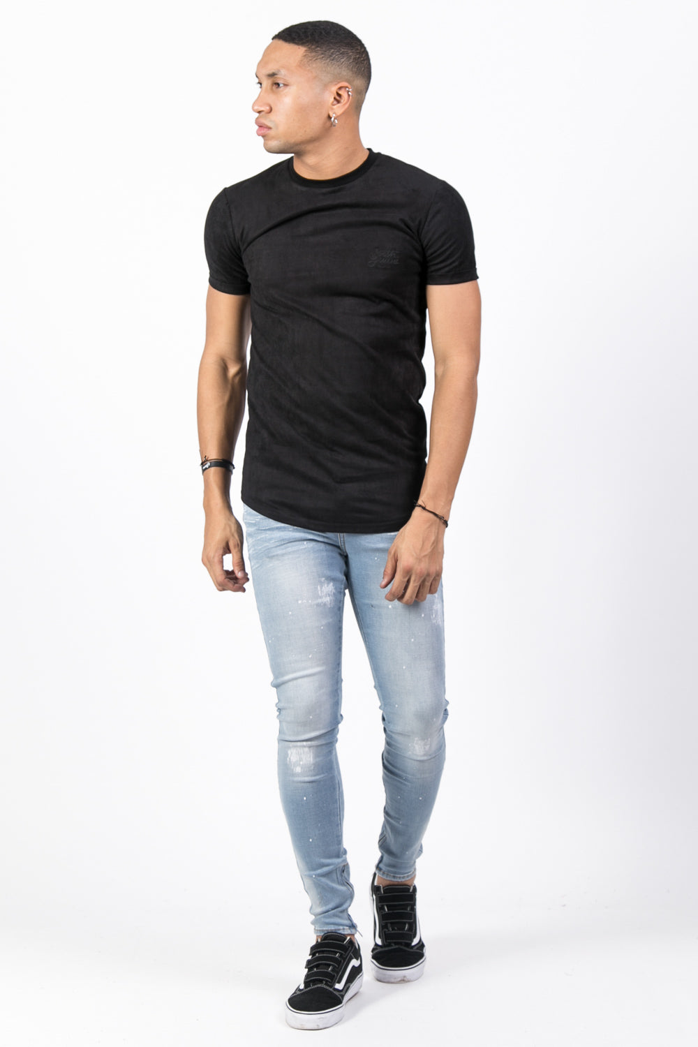 Sixth June - T-shirt suédine moulant noir