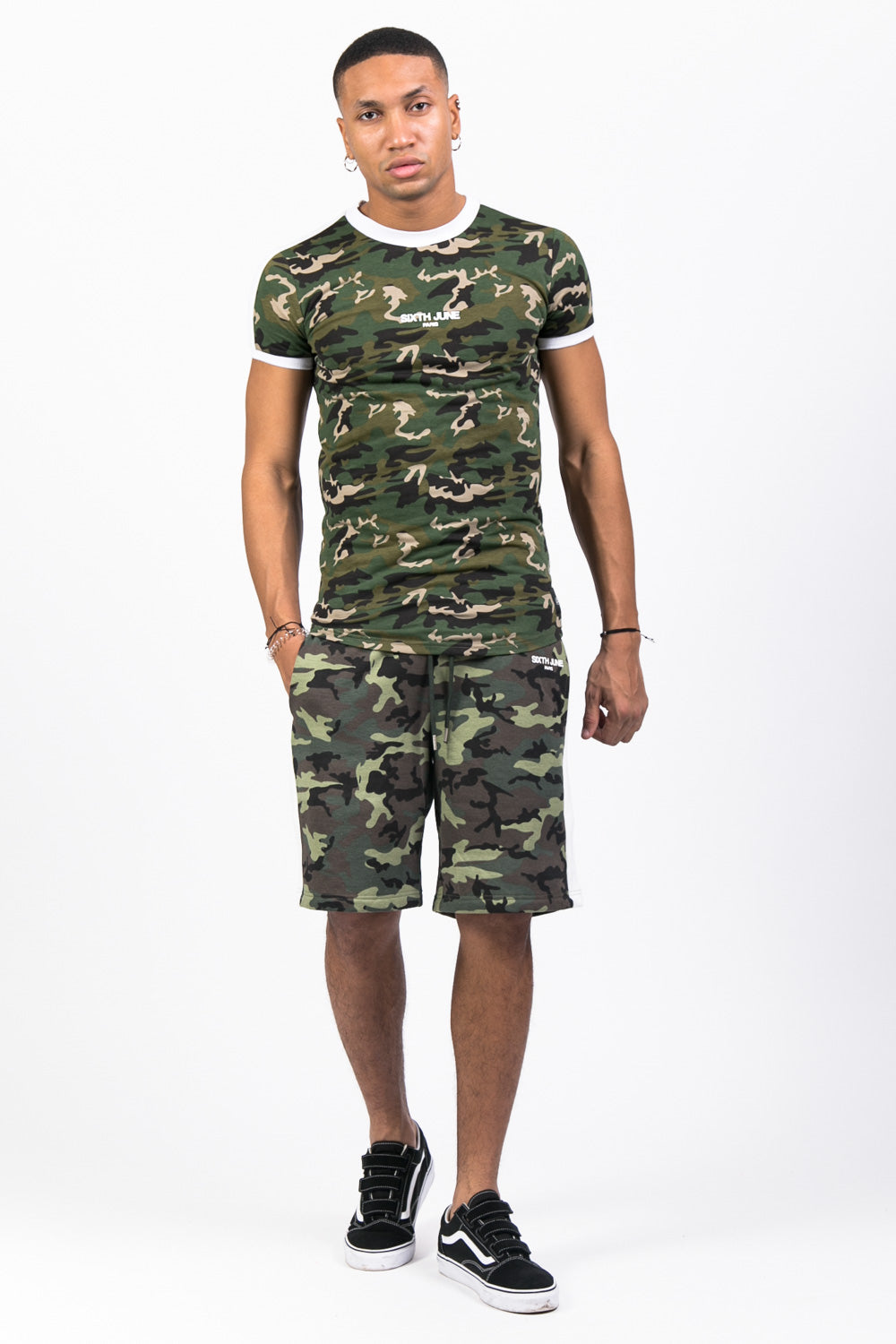 Sixth June - Short camouflage bandes vert