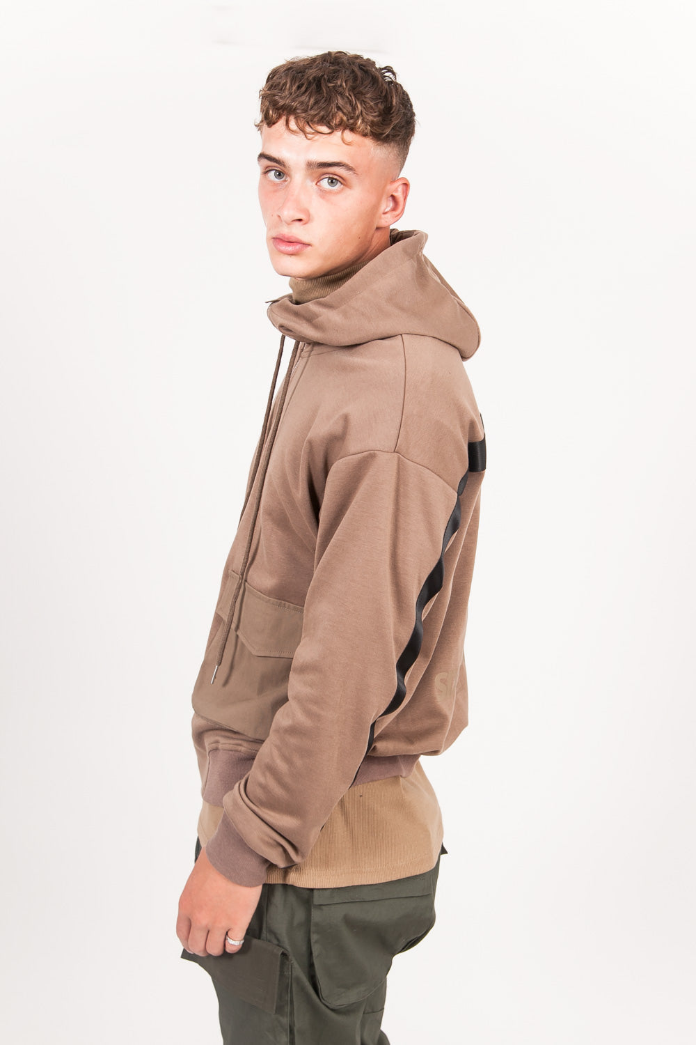 Sixth June - Sweat capuche zippée cargo beige