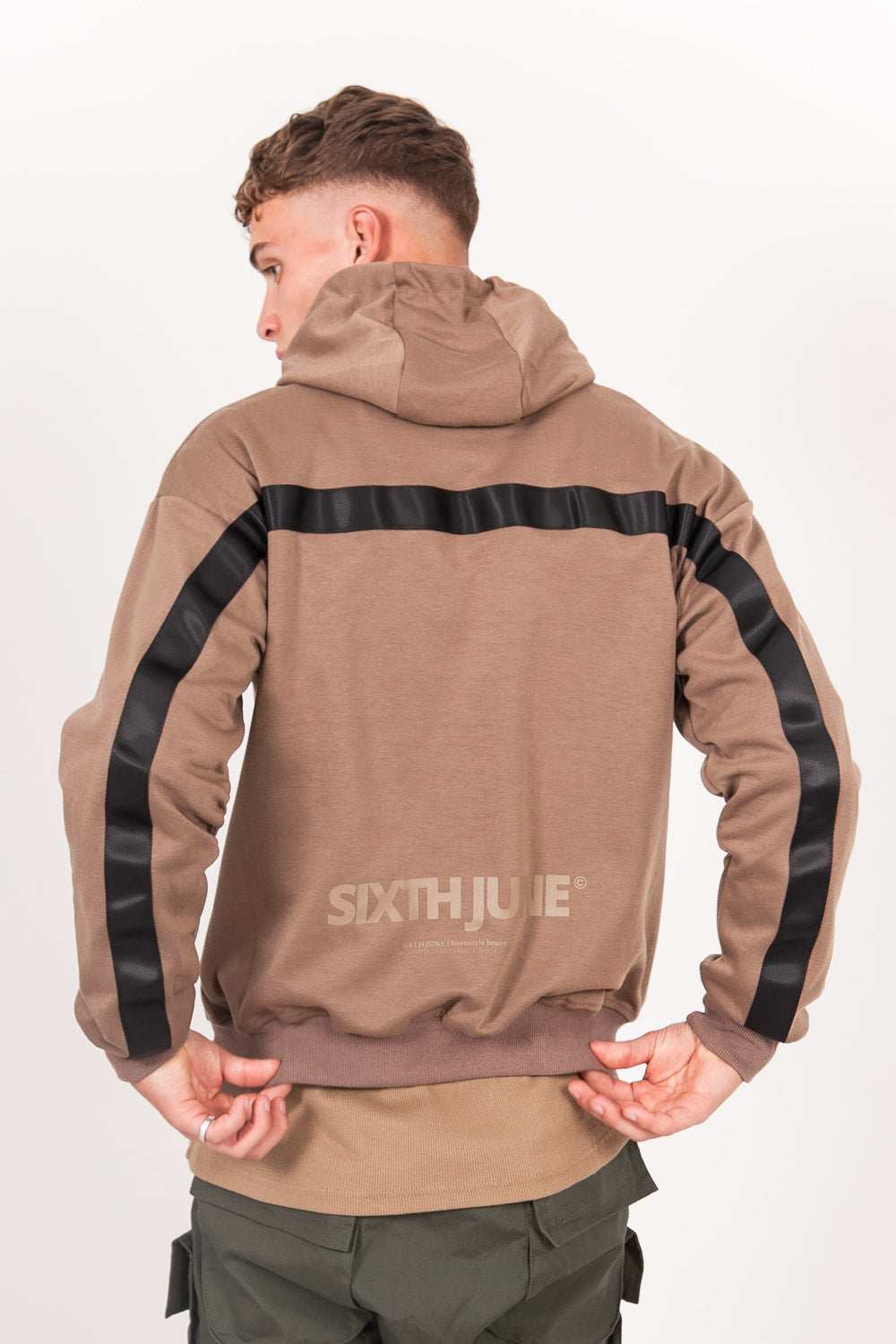 Sixth June - Sweat capuche zippée cargo beige