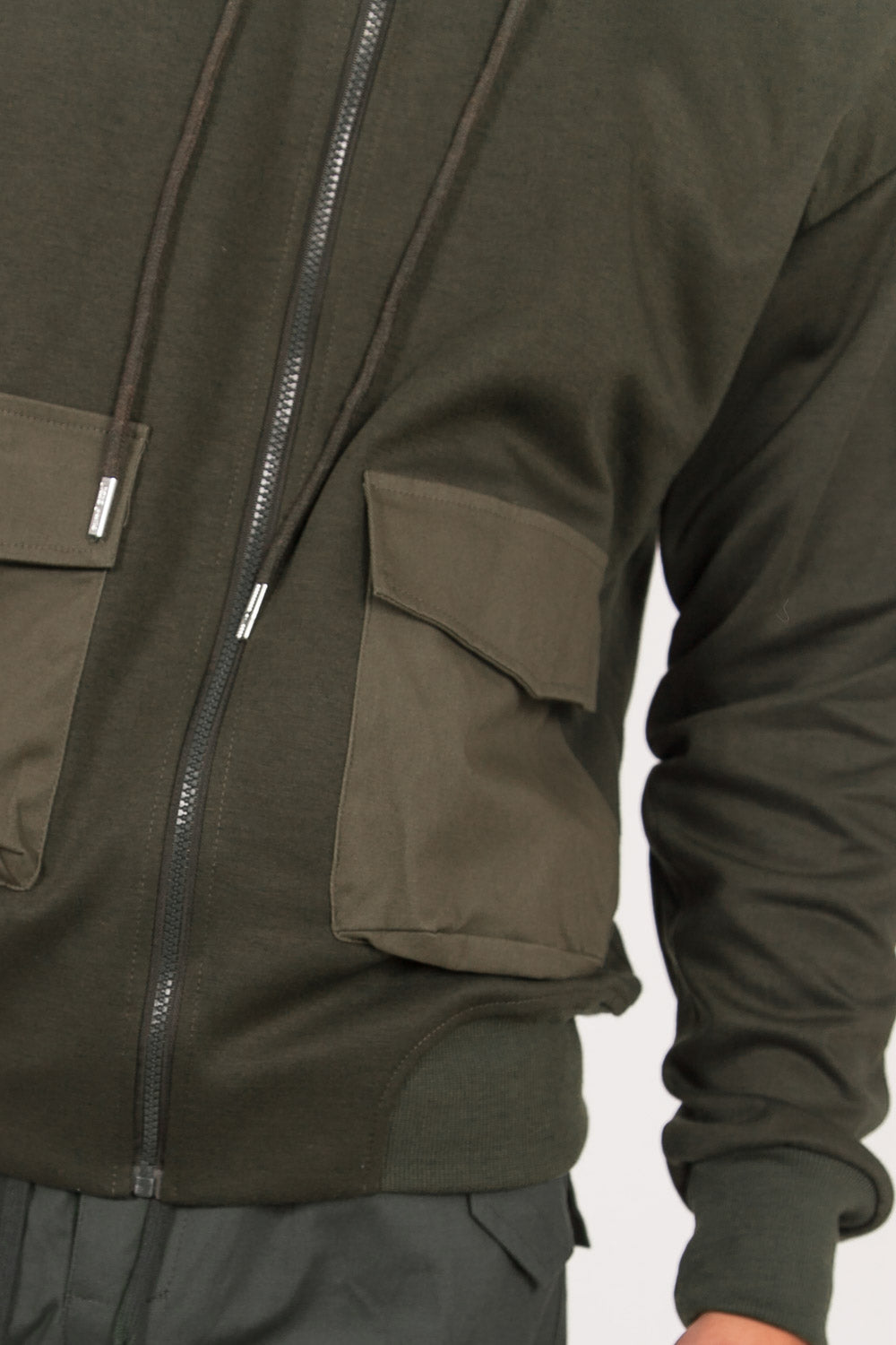 Sixth June - Sweat capuche zippée cargo kaki