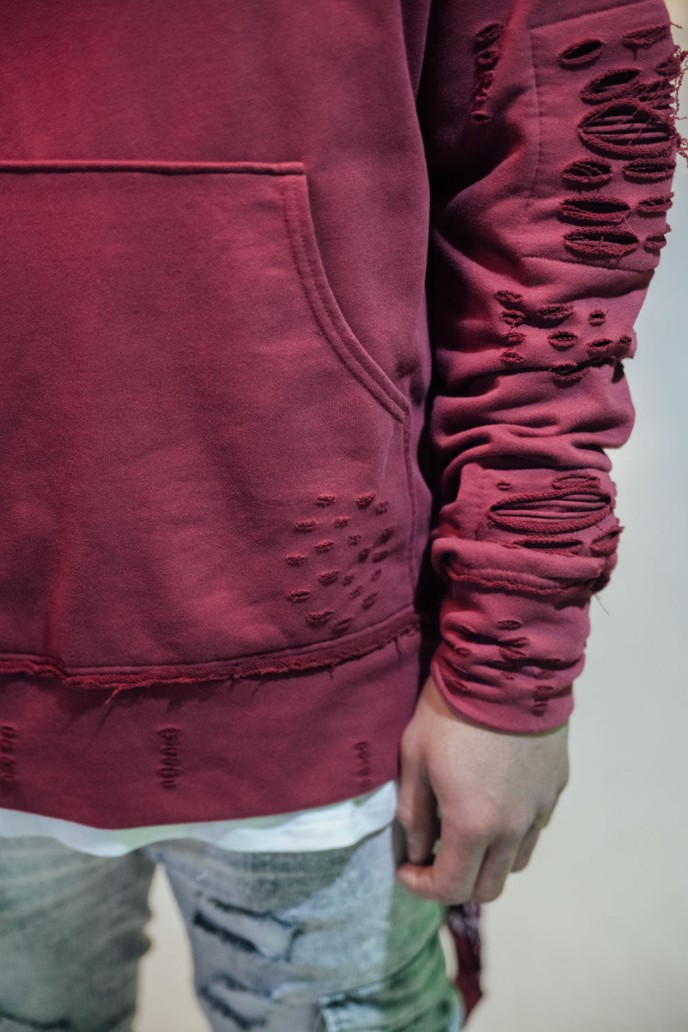 Sixth June - Sweat-shirt biker destroy marsala M2414VJA