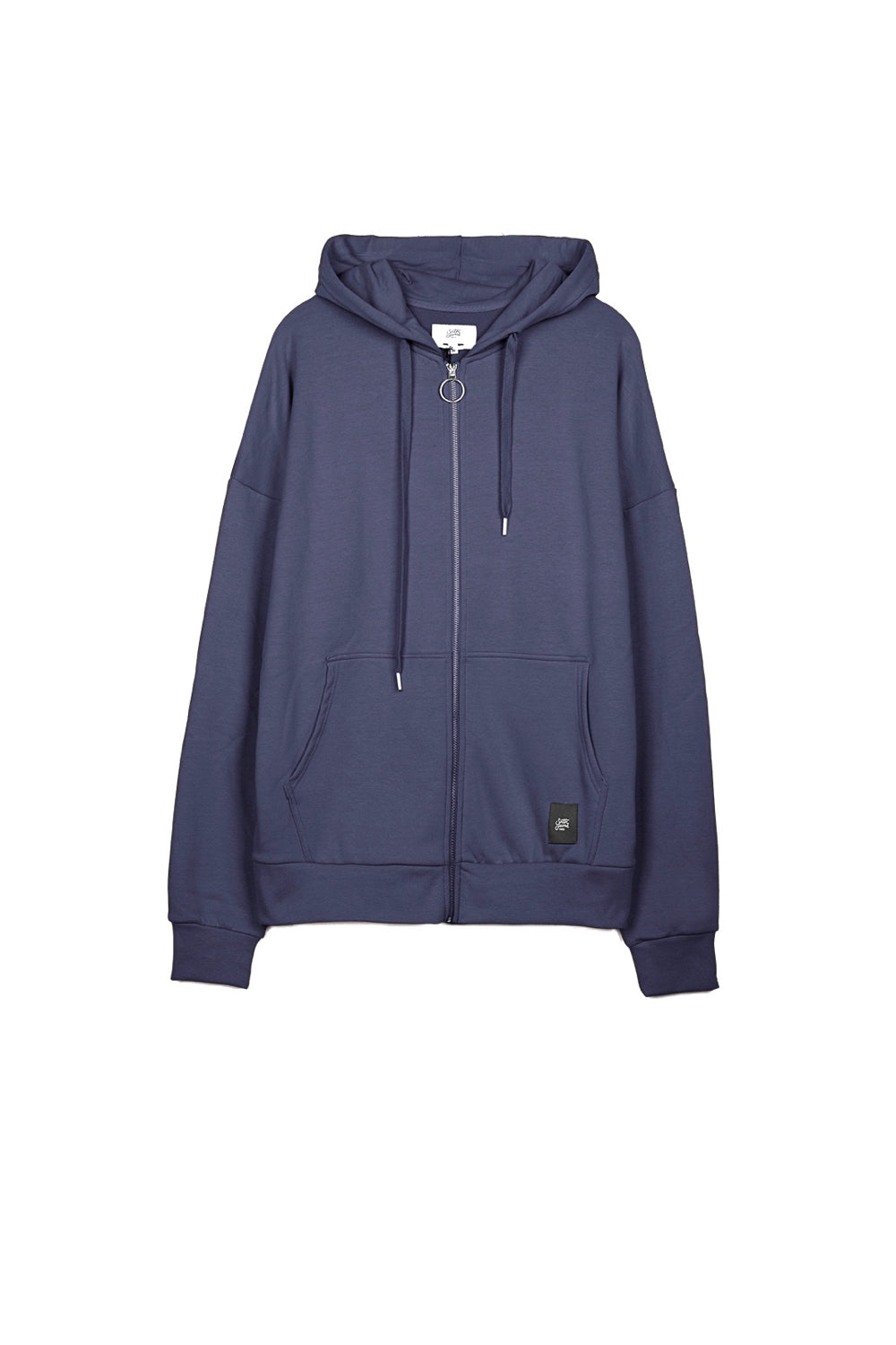 Sixth June - Sweat capuche zip épaules tombantes bleu foncé