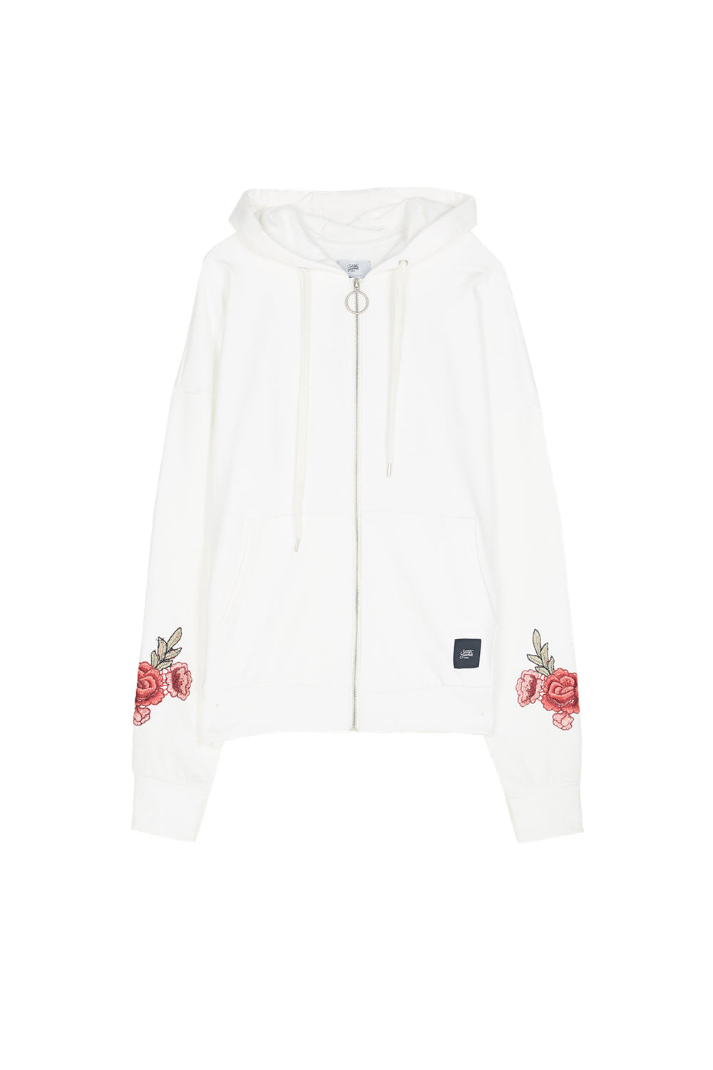 Sixth June - Sweat capuche brodé roses blanc