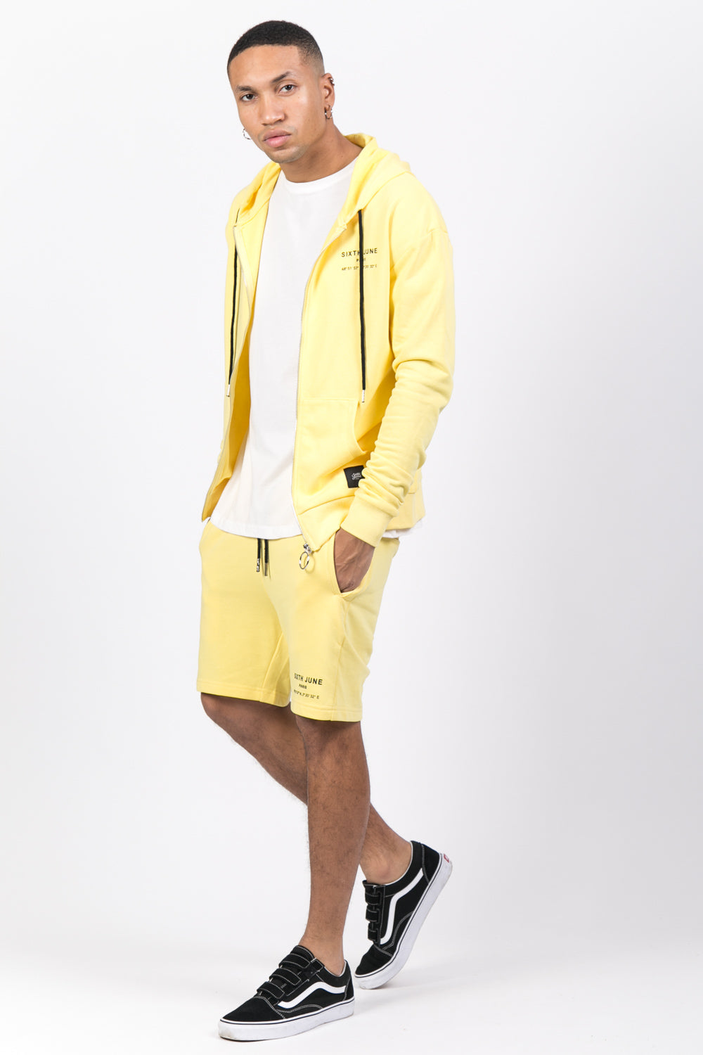 Sixth June - Sweat capuche Paris GPS zippé jaune