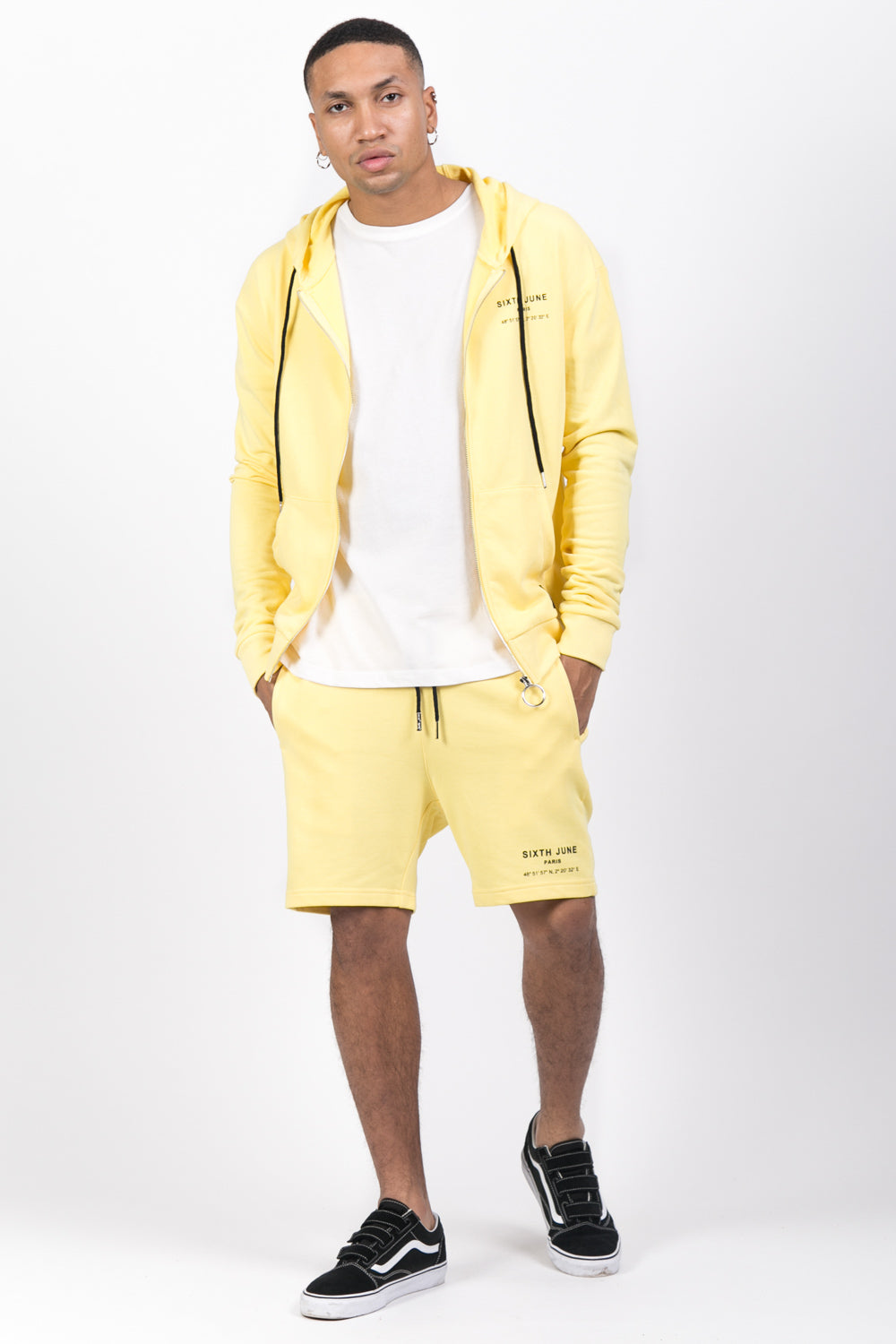 Sixth June - Sweat capuche Paris GPS zippé jaune
