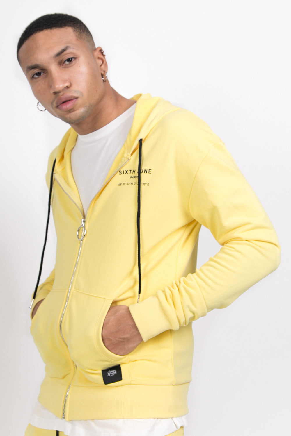 Sixth June - Sweat capuche Paris GPS zippé jaune