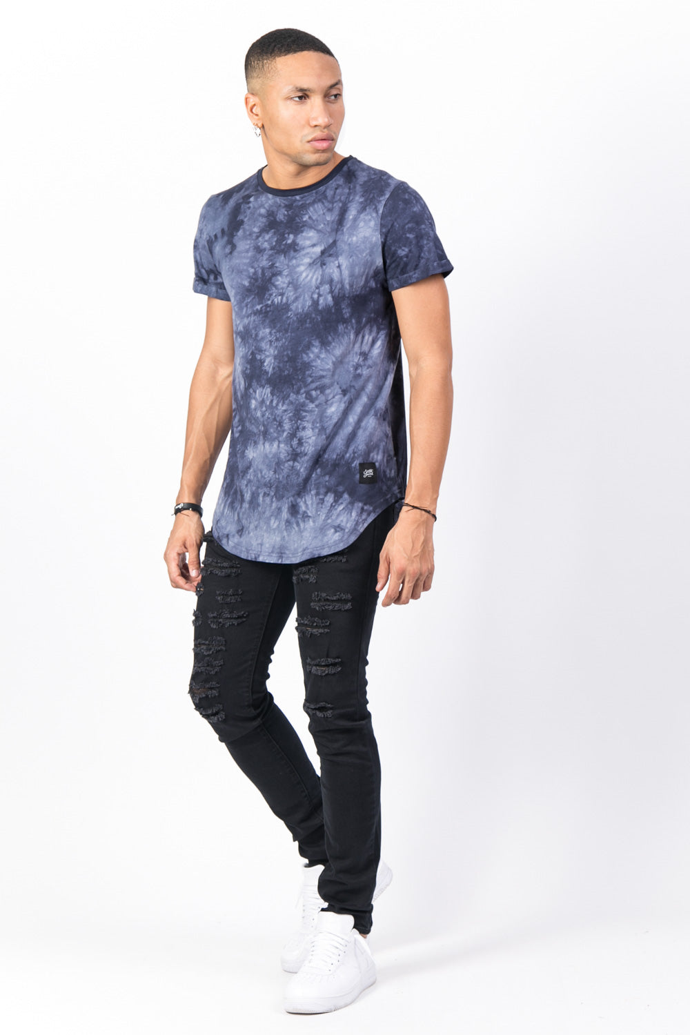 Sixth June - T-shirt délavé noir bleu