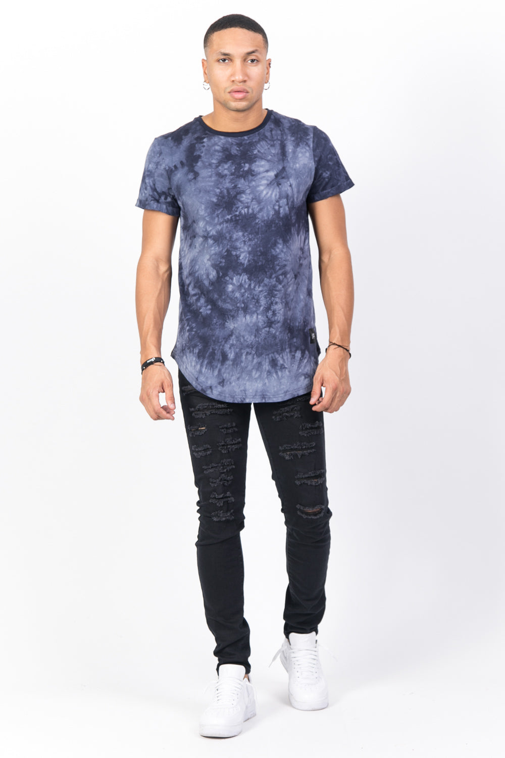 Sixth June - T-shirt délavé noir bleu