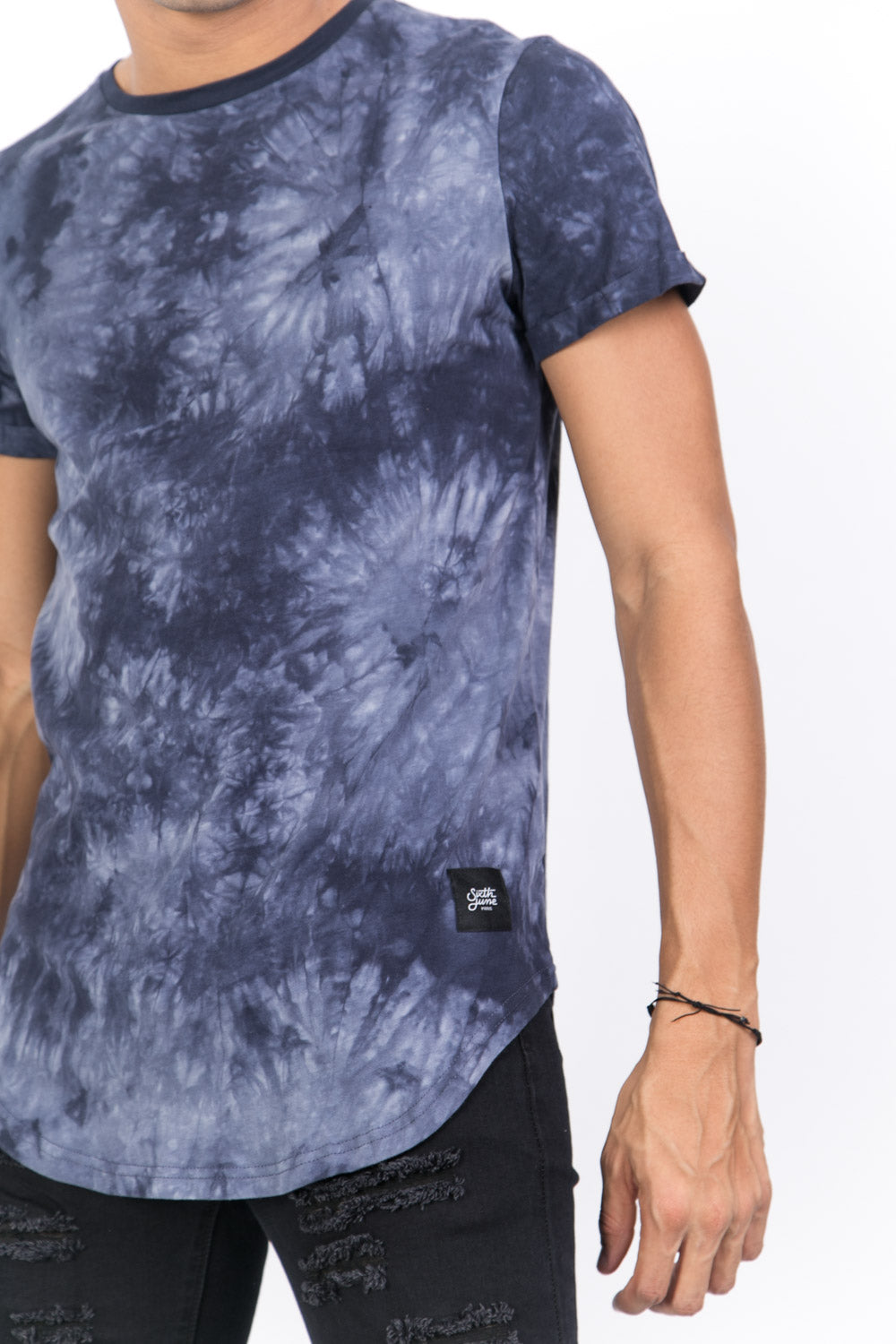 Sixth June - T-shirt délavé noir bleu