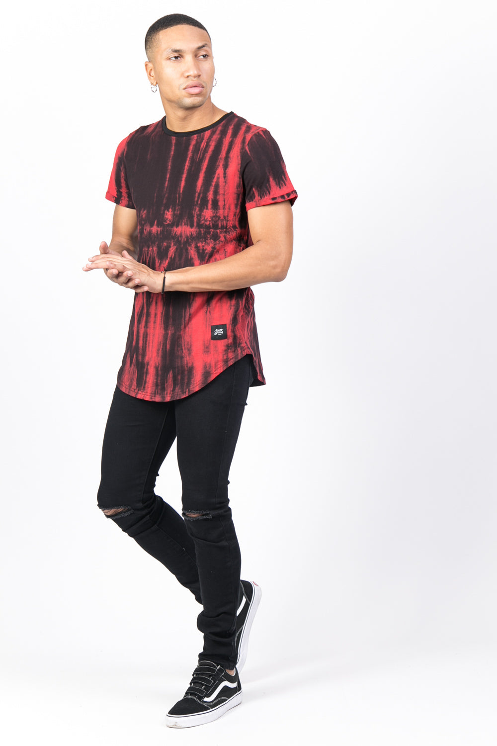 Sixth June - T-shirt délavé noir rouge