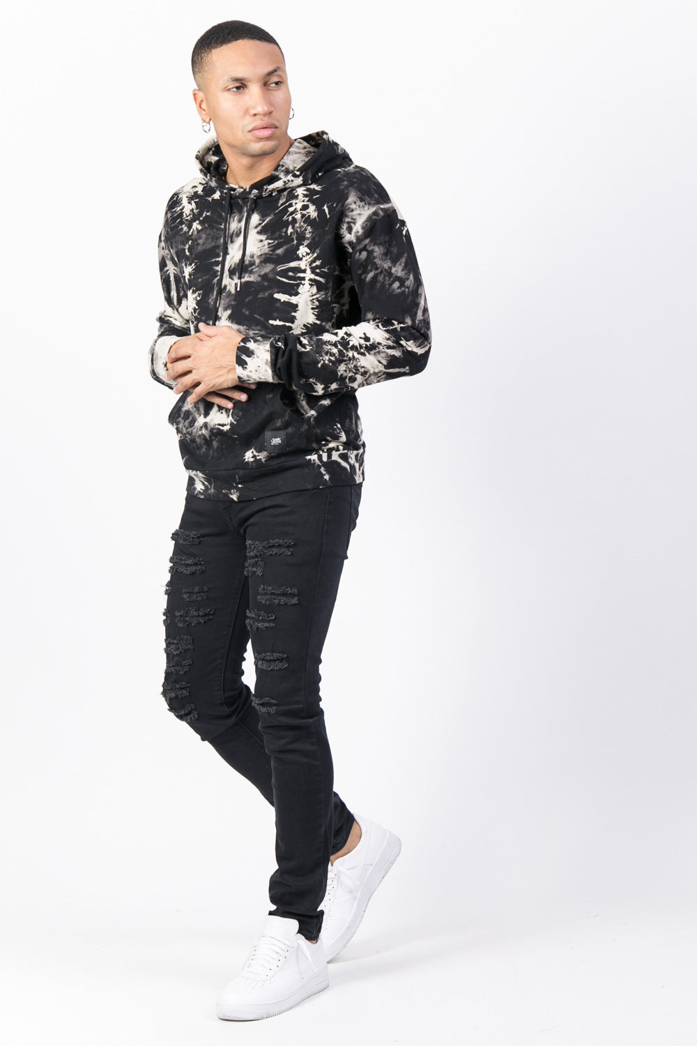 Sixth June - Sweat capuche délavé noir