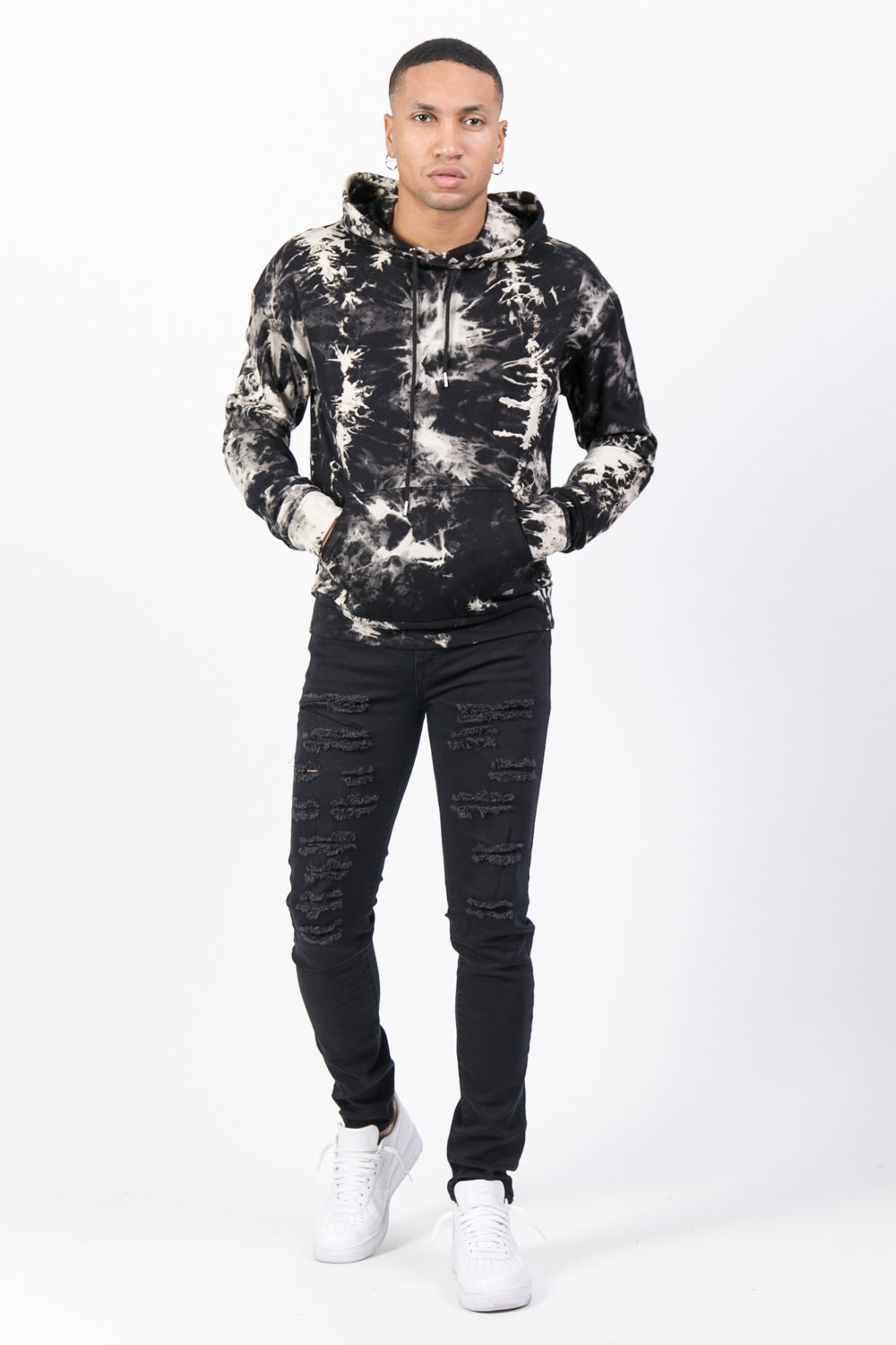 Sixth June - Sweat capuche délavé noir