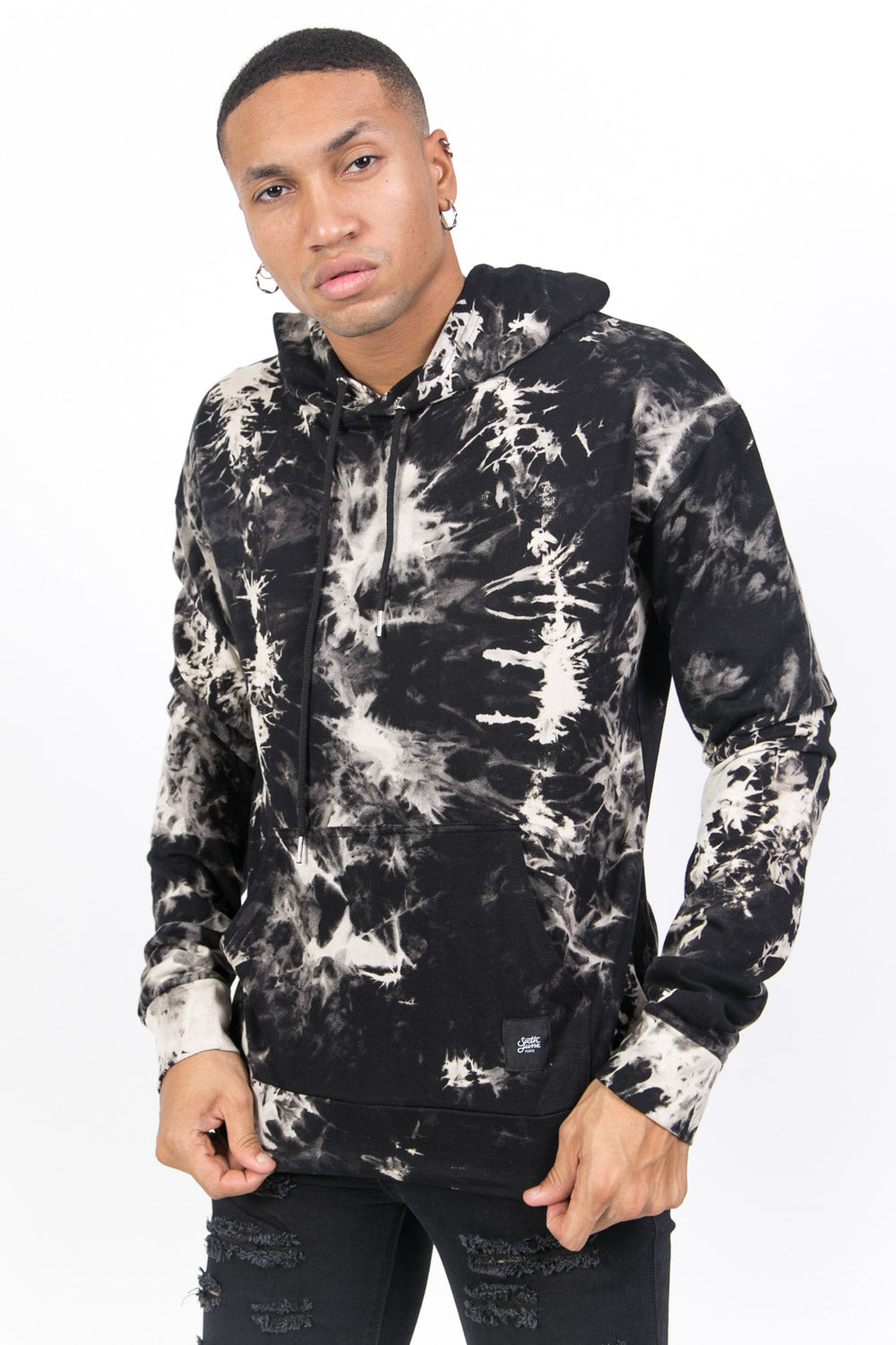 Sixth June - Sweat capuche délavé noir