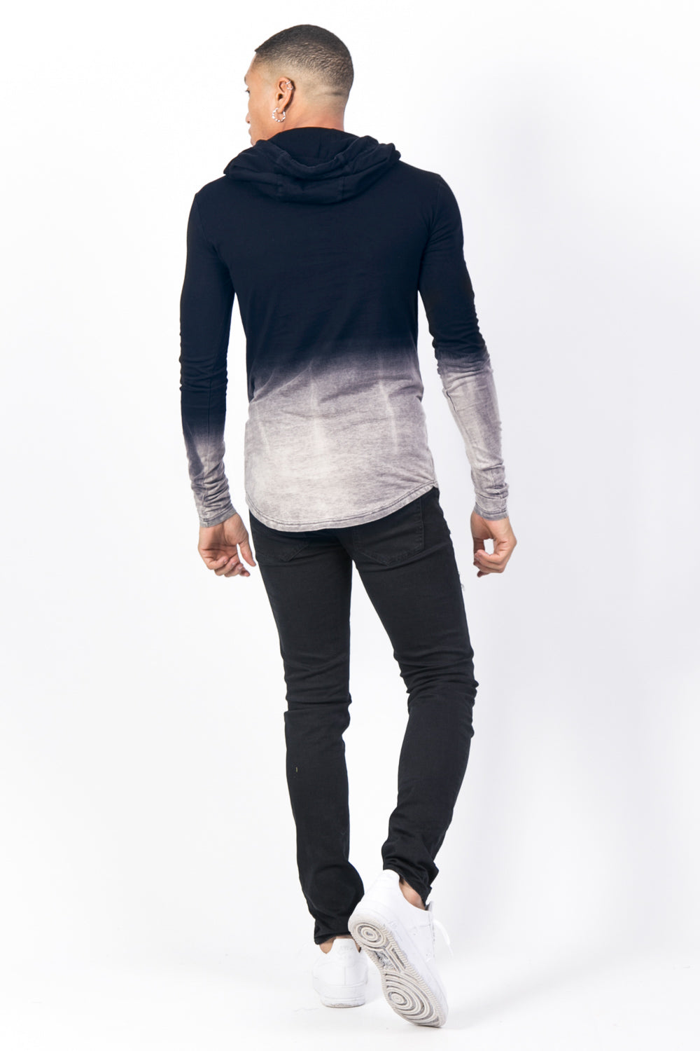 Sixth June - T-shirt capuche tie dye Paris GPS bleu blanc