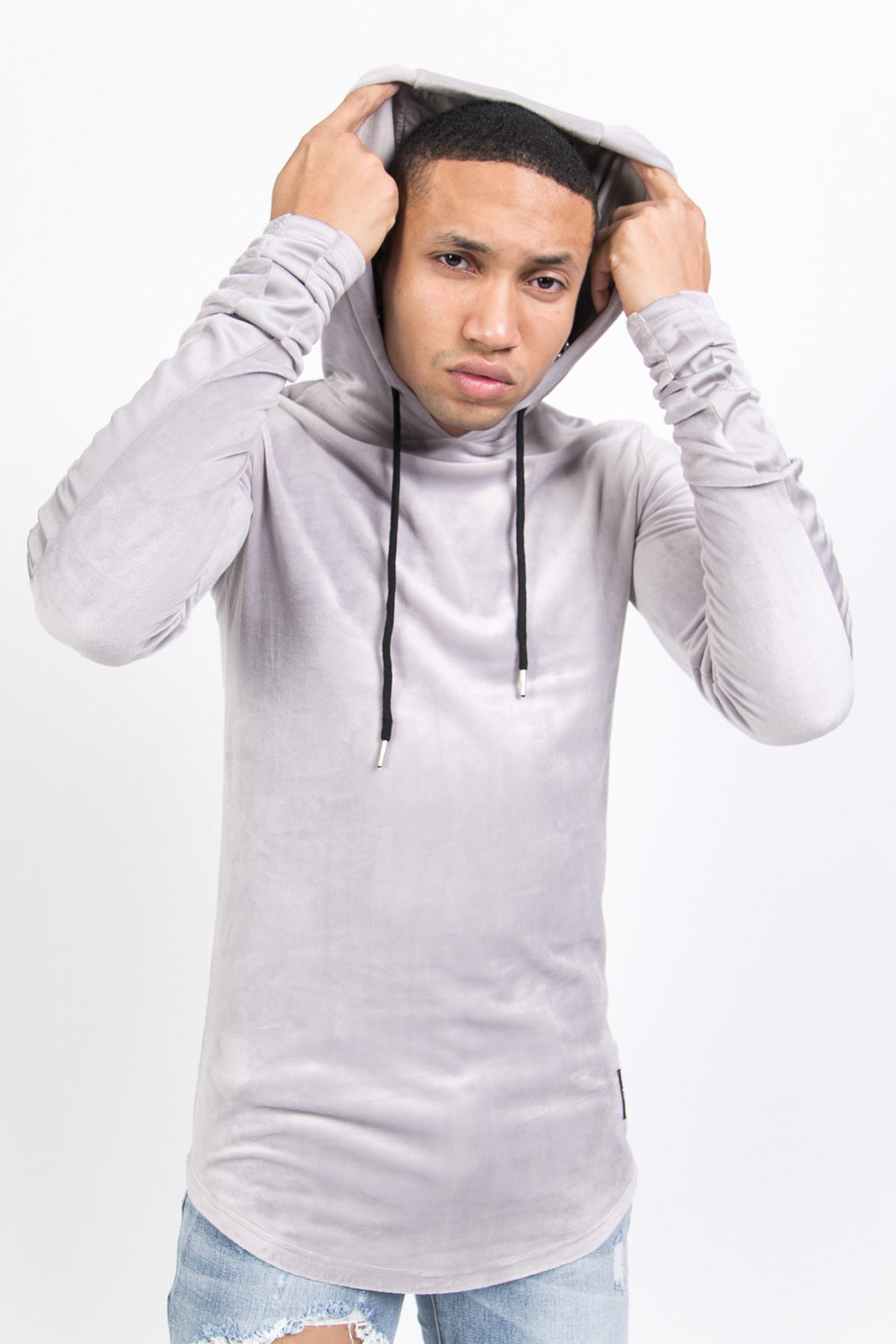 Sixth June - Sweat capuche velours gris