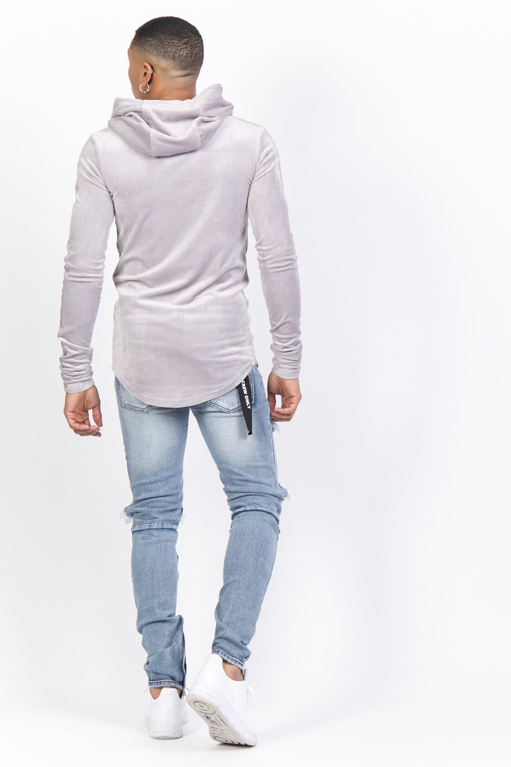 Sixth June - Sweat capuche velours gris