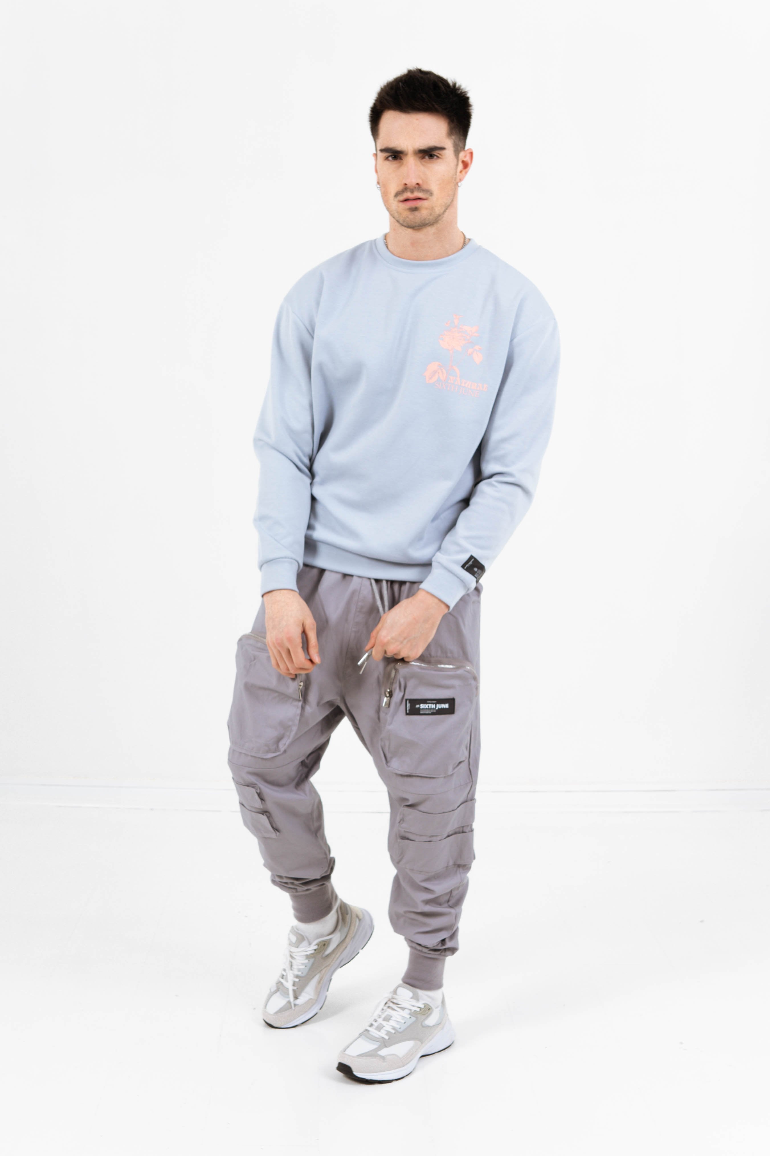 Sweatshirt natural pastel bleu