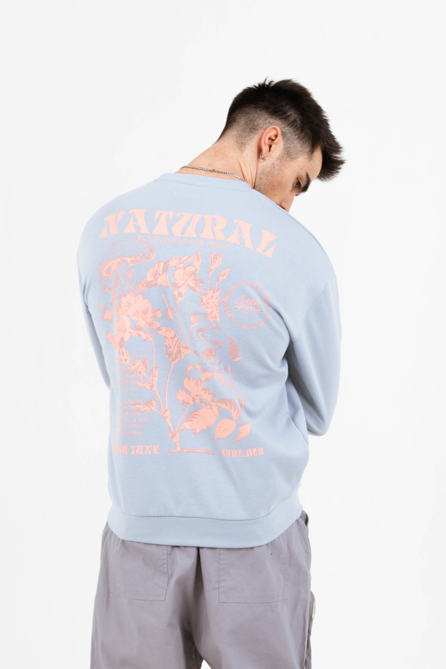 Sweatshirt natural pastel bleu