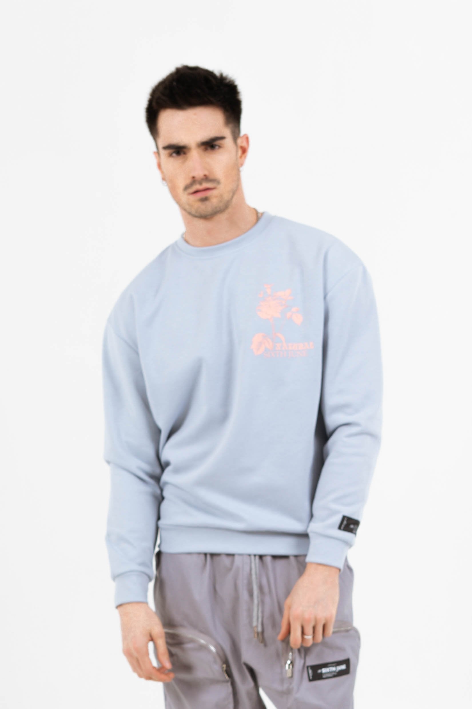 Sweatshirt natural pastel bleu
