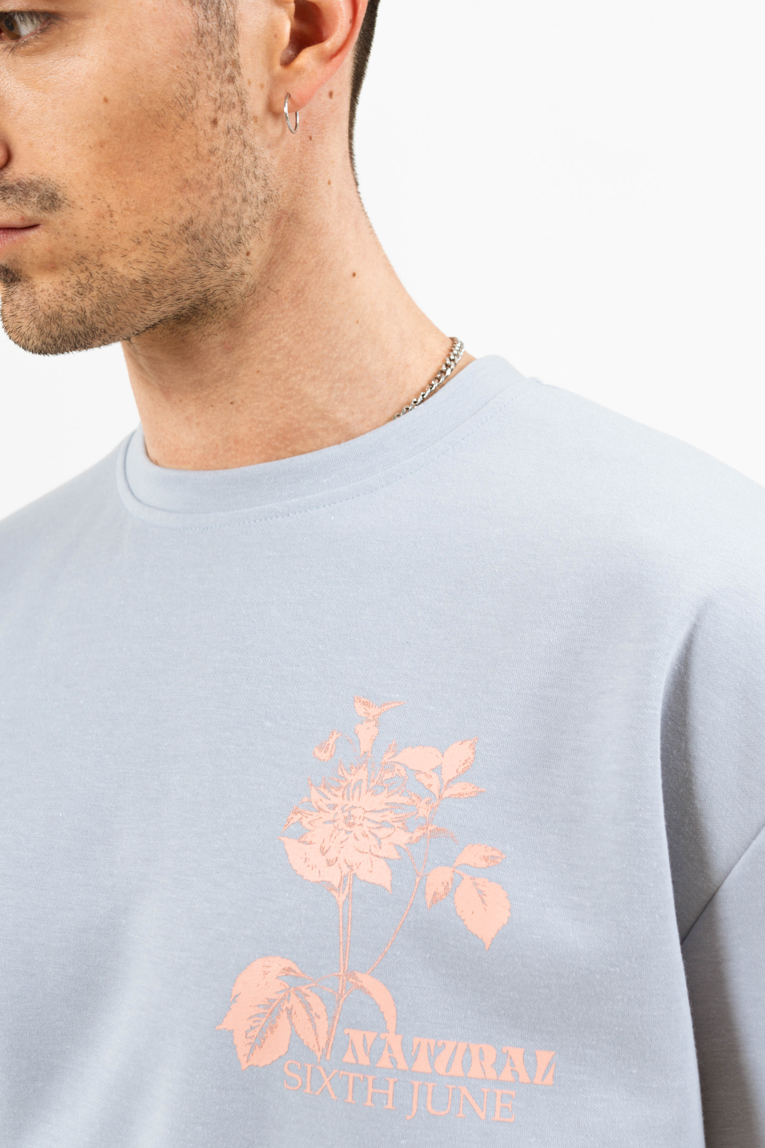 Sweatshirt natural pastel bleu