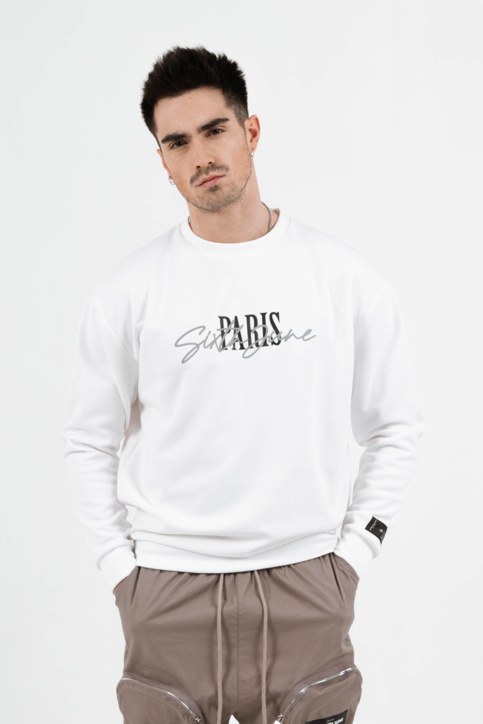 PARIS logo signature sweater White
