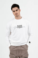 Sweatshirt signature PARIS Blanc