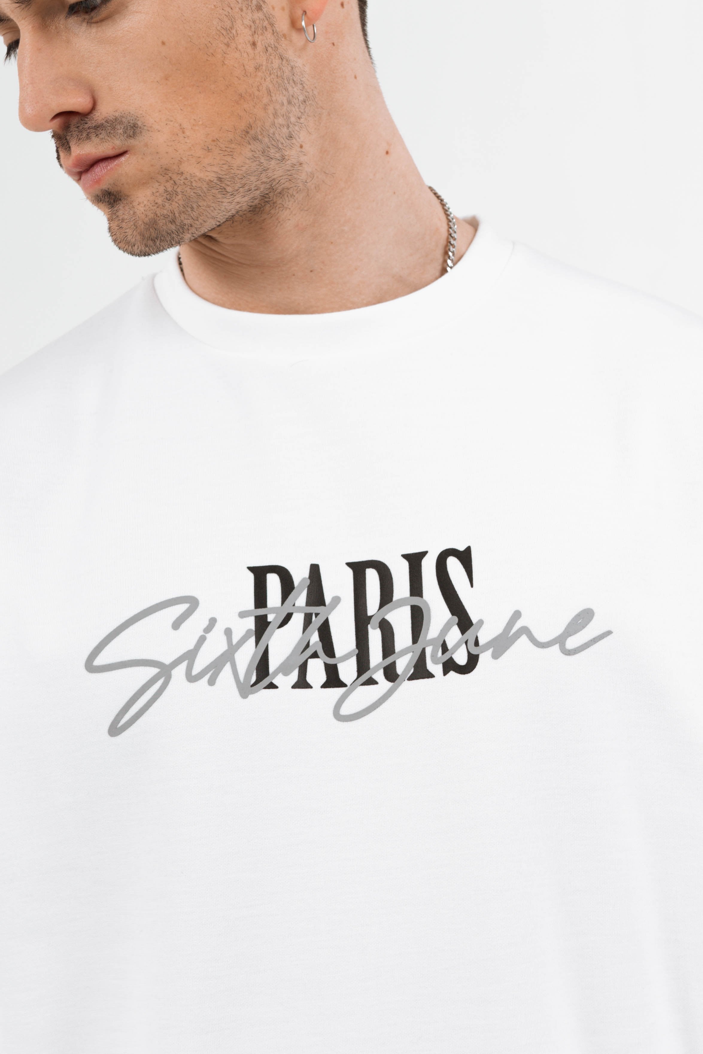 Sweatshirt signature PARIS Blanc