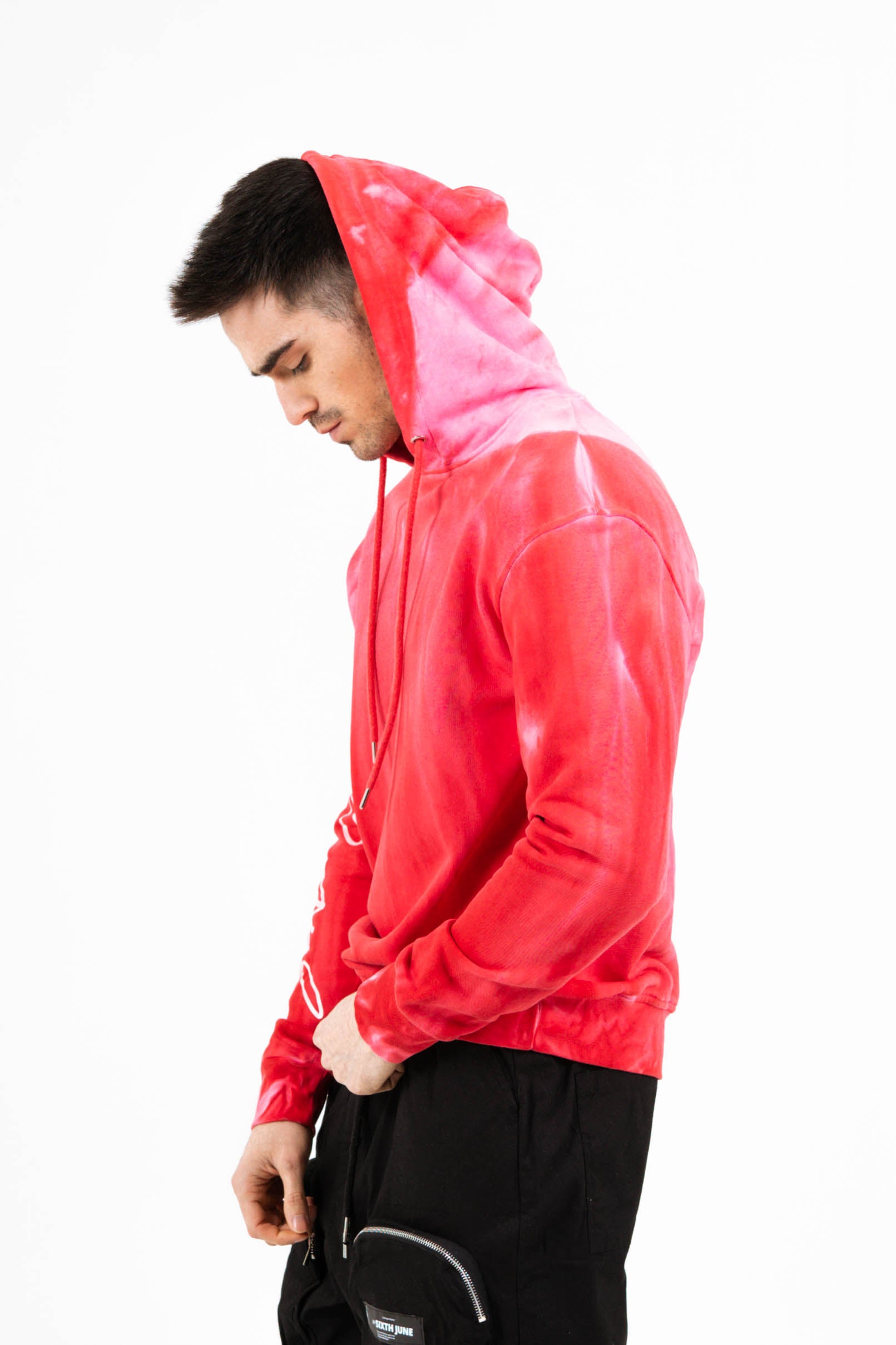 Sixth June - Sweat capuche délavé Rouge