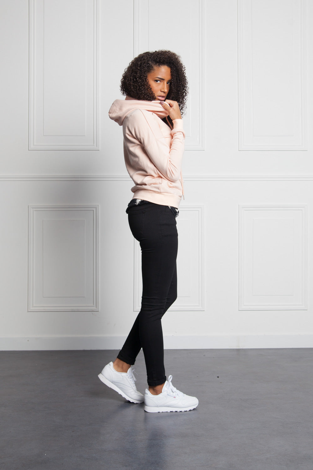 Sixth June - Sweat-shirt Parisiennes destroy rose W2367CS