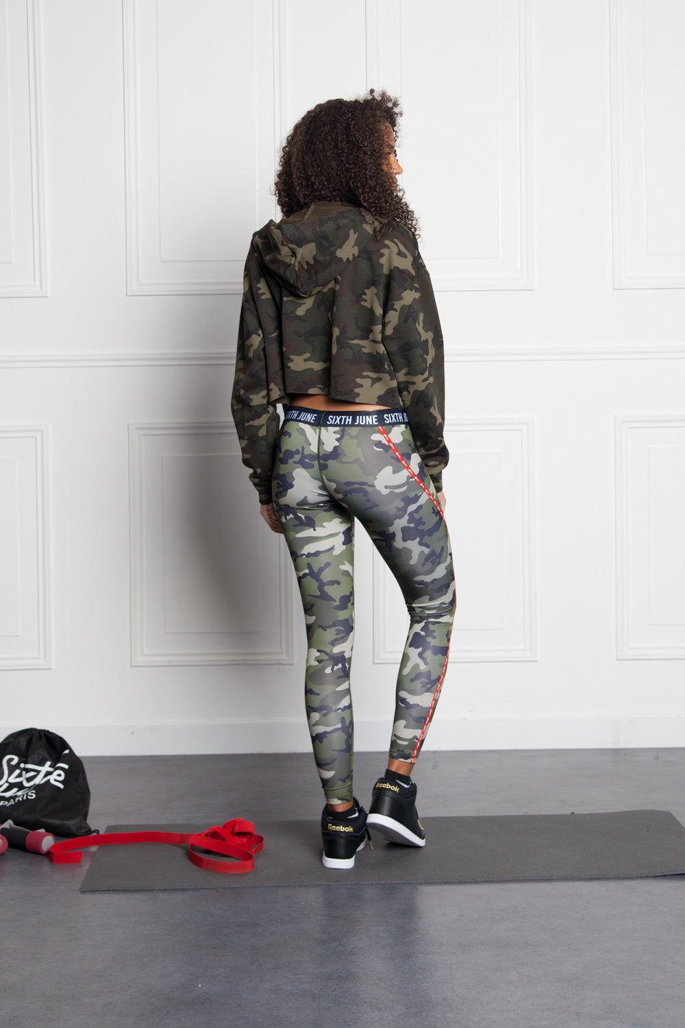 Sixth June - Sweat capuche zippé camouflage Sport kaki W2387VJA