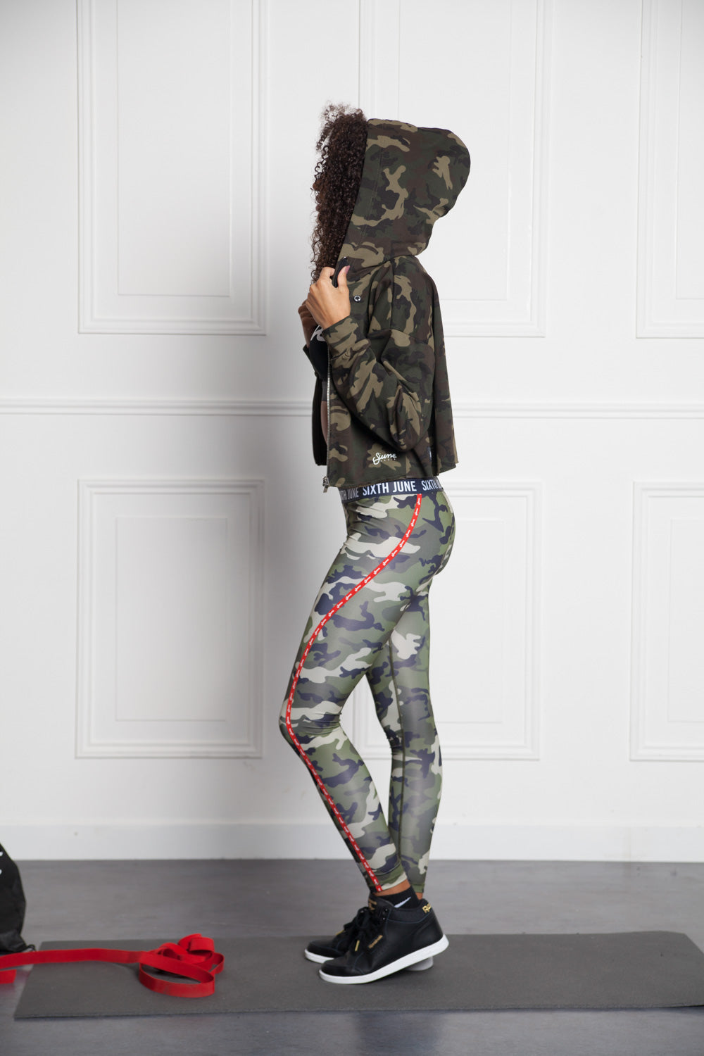 Sixth June - Sweat capuche zippé camouflage Sport kaki W2387VJA