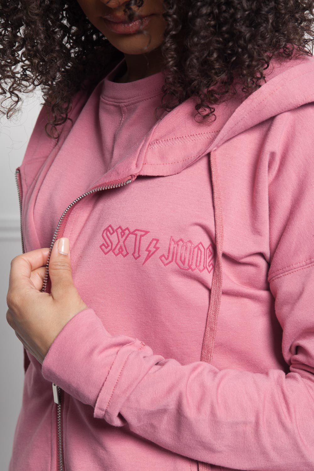 Sixth June - Hoodie zip-up regular Sixth June Women pink W2649CSW